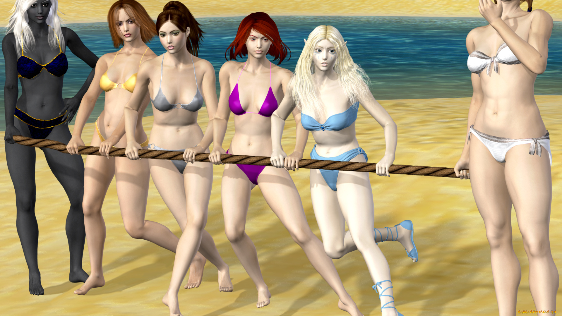 3д, графика, люди, , people, девушки, эльфийка, фон, взгляд