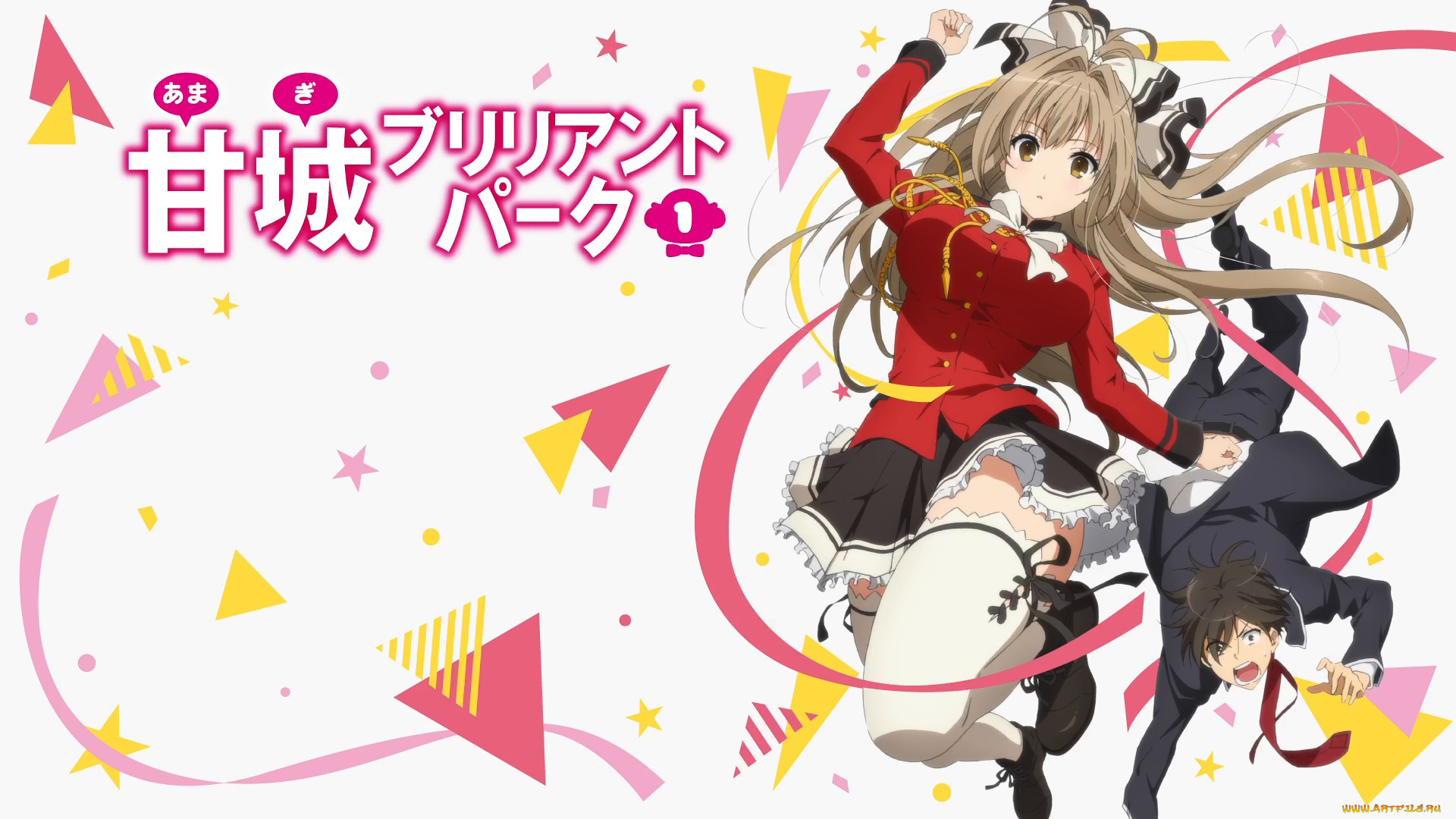 amagi, brilliant, park, аниме, фон, взгляд, девушка