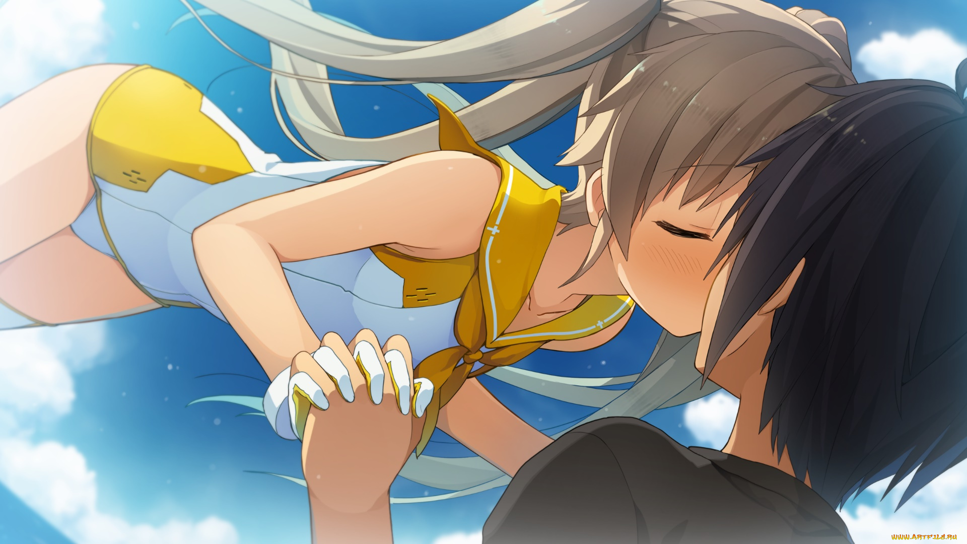 аниме, aokana, фон, взгляд, девушка