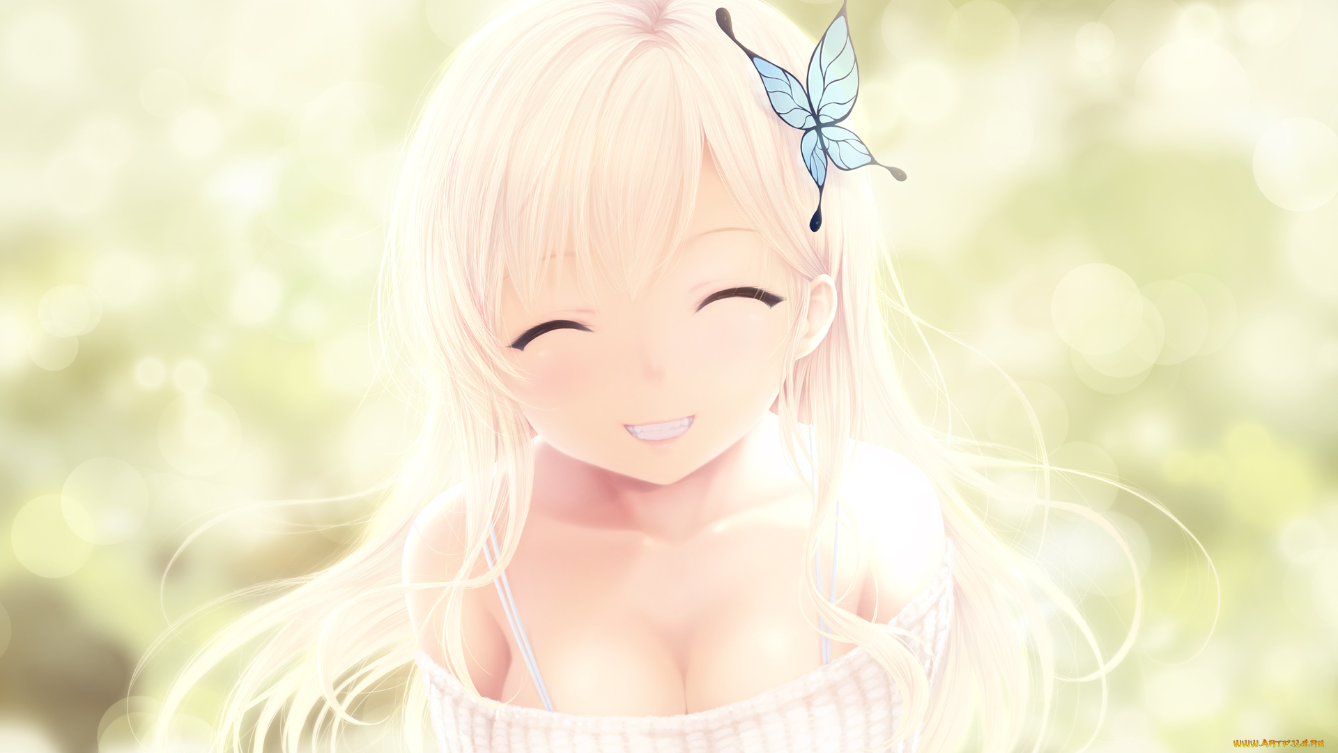 аниме, boku, wa, tomodachi, ga, sukunai, девушка, взгляд, фон