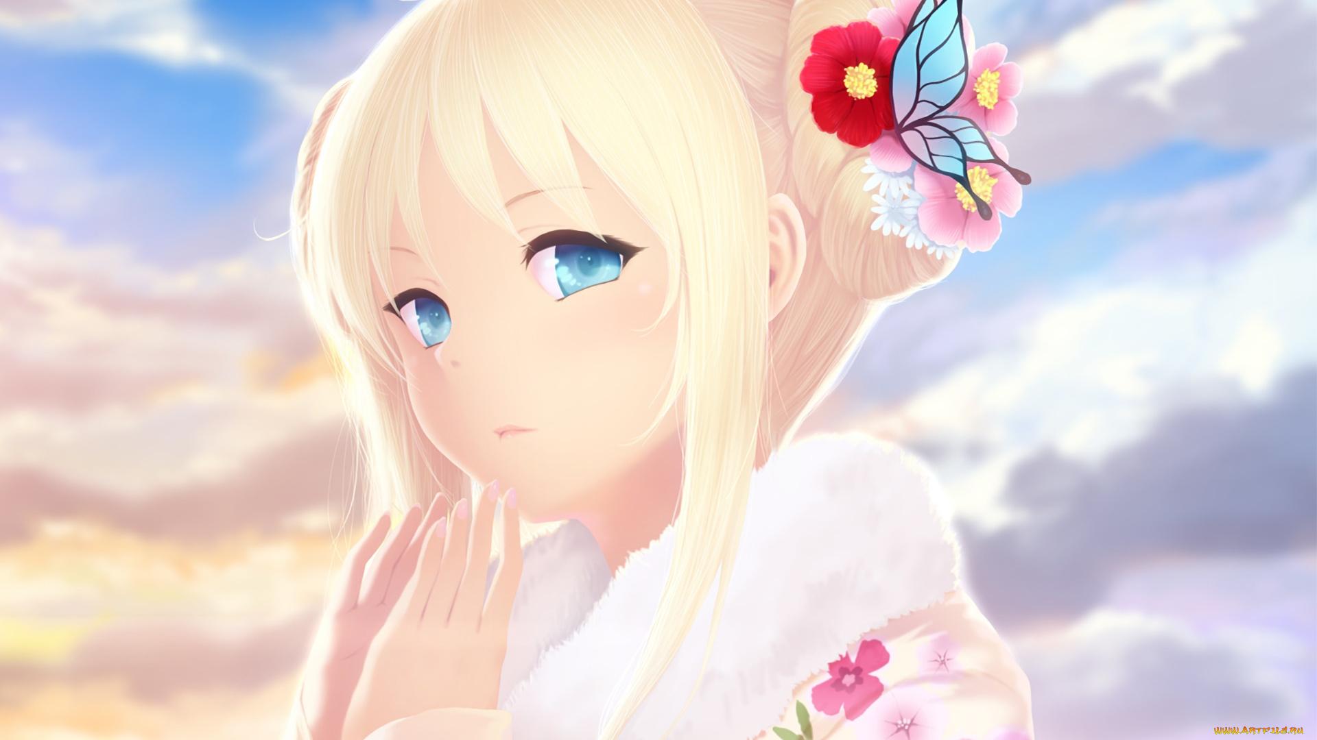 аниме, boku, wa, tomodachi, ga, sukunai, фон, взгляд, девушка