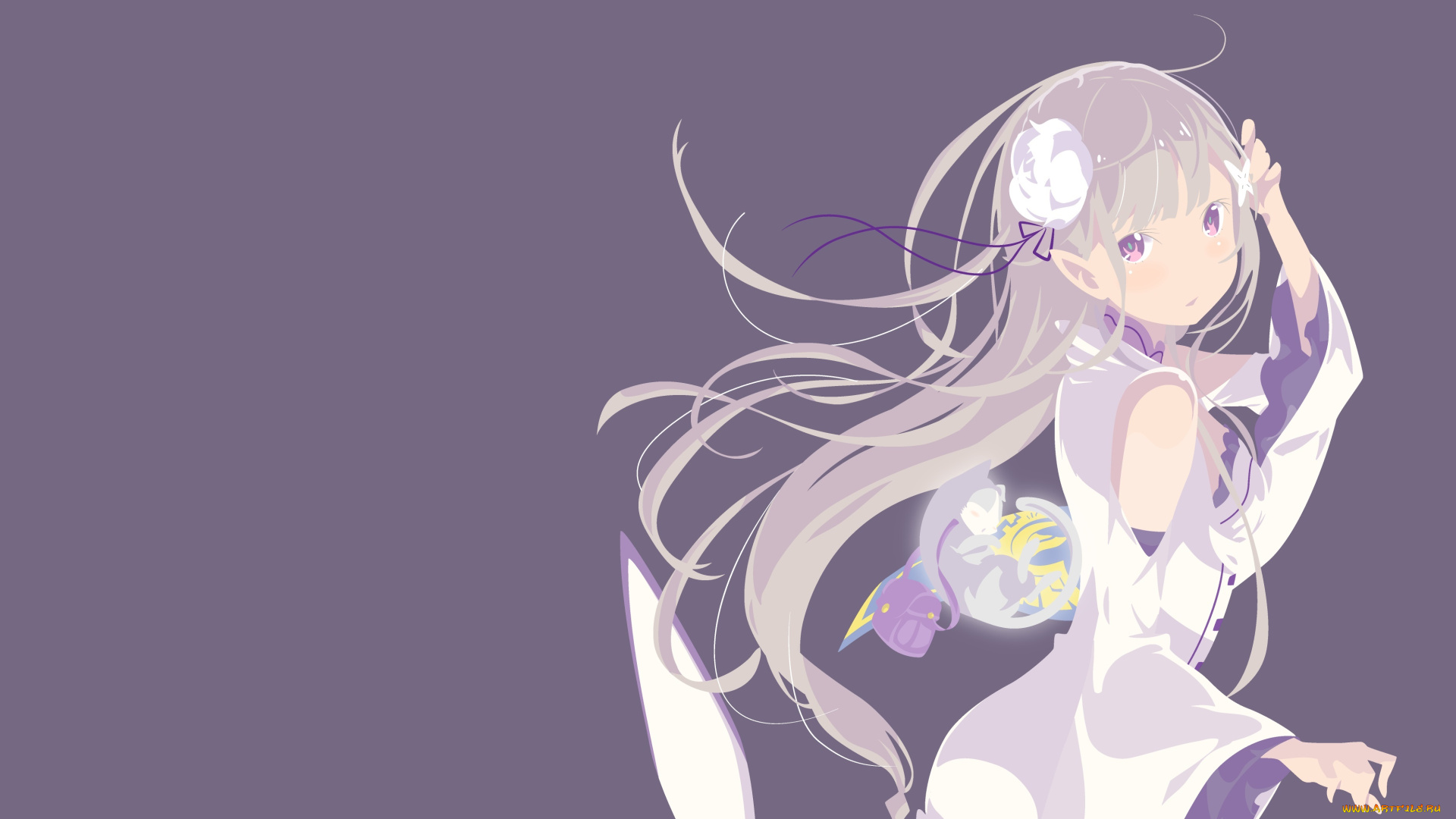 аниме, re, , zero, kara, hajimeru, isekai, seikatsu, девушка, фон, взгляд