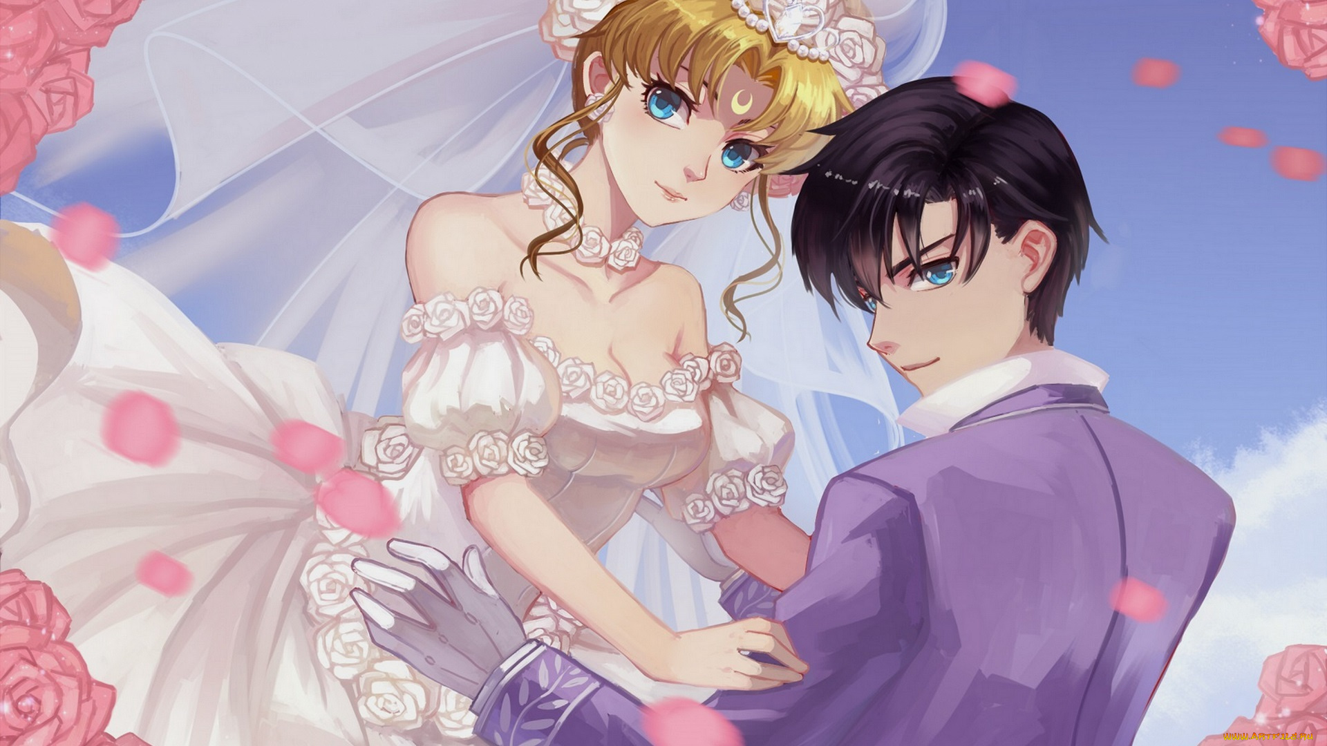 аниме, sailor, moon, пара