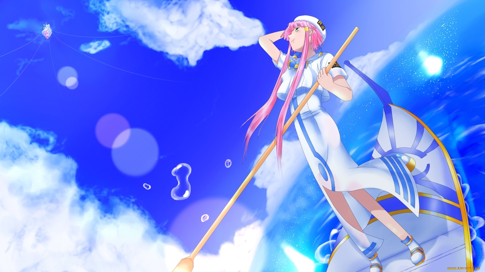 aria, аниме, девушка, фон, взгляд