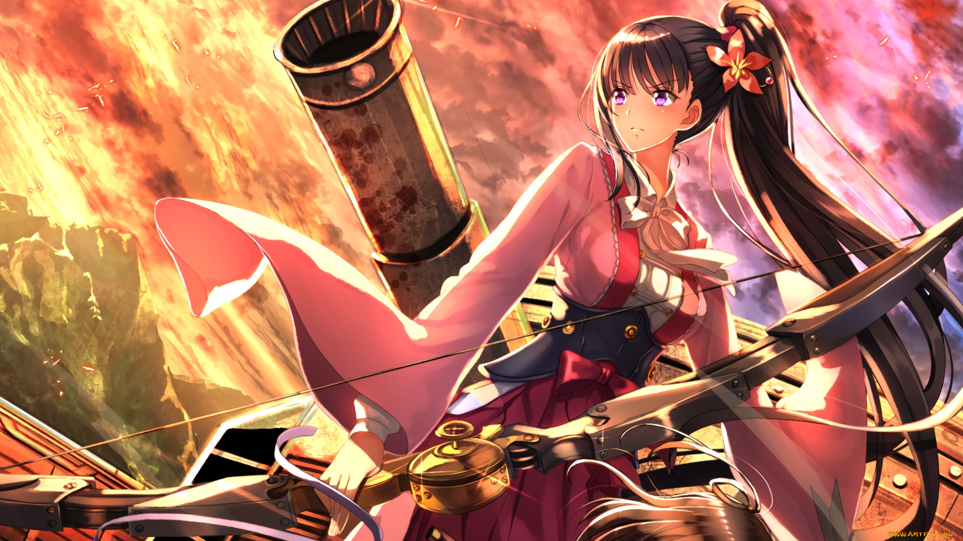 koutetsujou, no, kabaneri, аниме, фон, девушка, взгляд