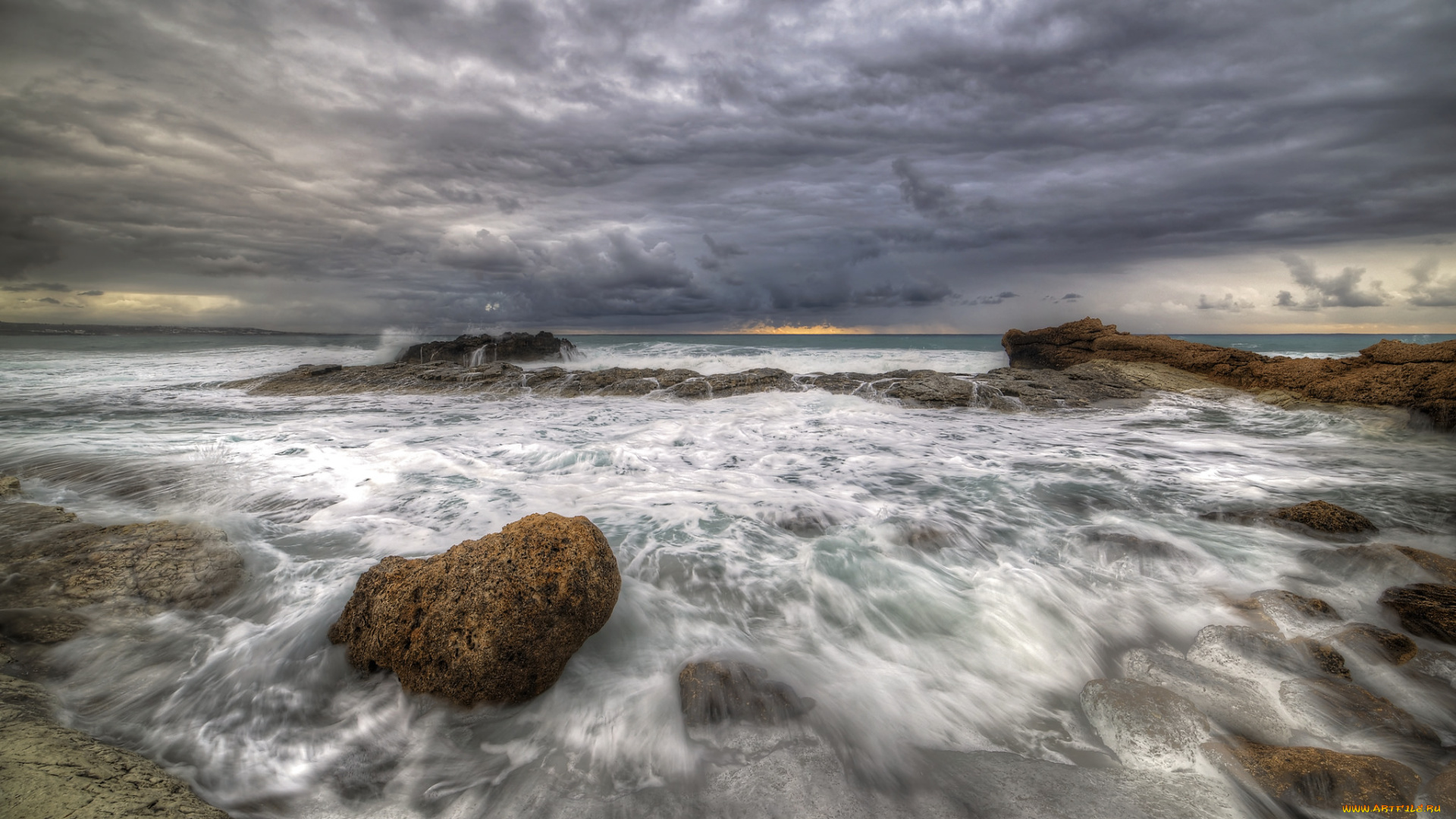 природа, побережье, море, берег