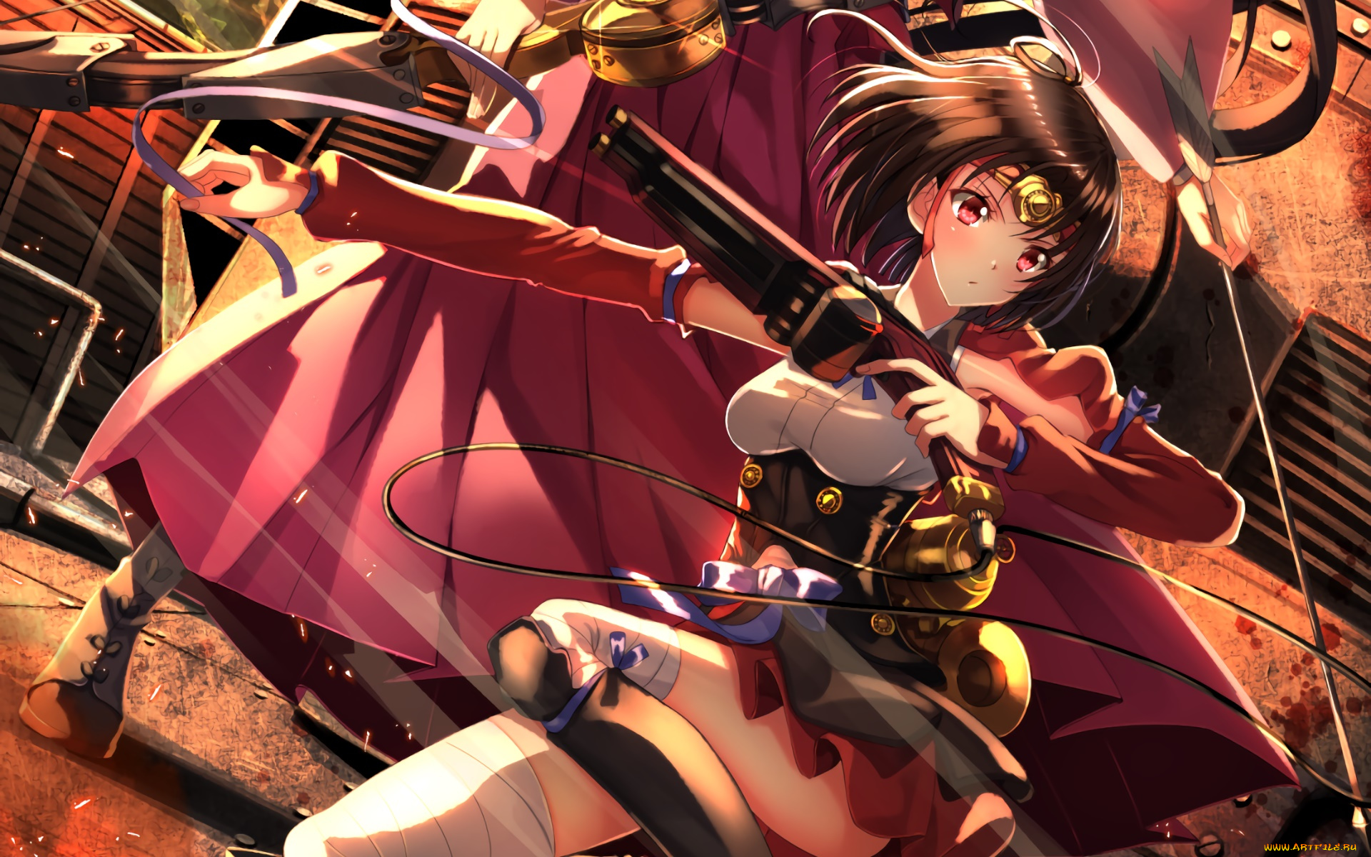 koutetsujou, no, kabaneri, аниме, девушка, фон, взгляд