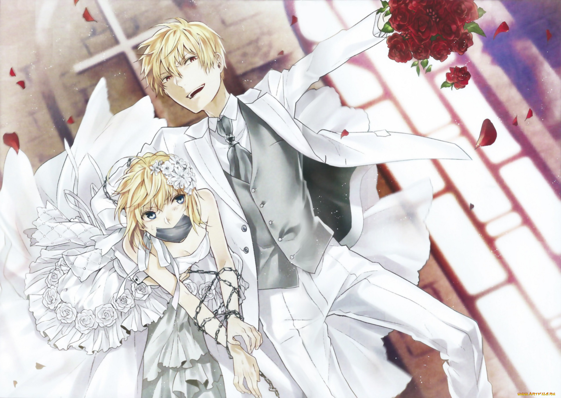 аниме, fate, stay, night, артурия, сейбер, арчер, свадьба, гильгамеш