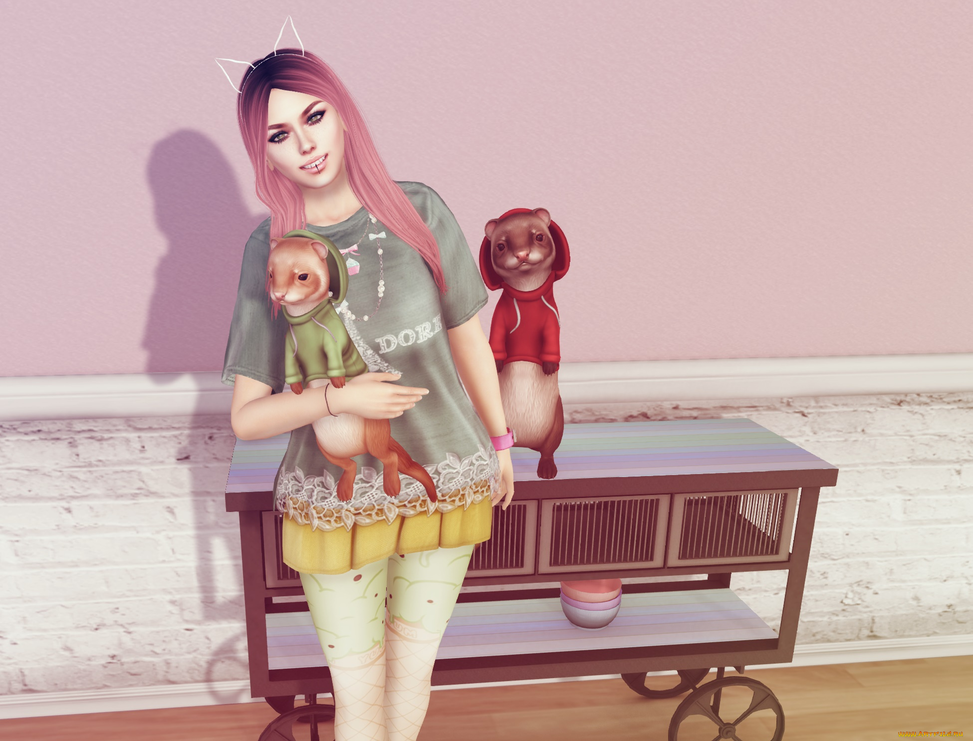 3д, графика, люди, , people, фон, взгляд, девушка