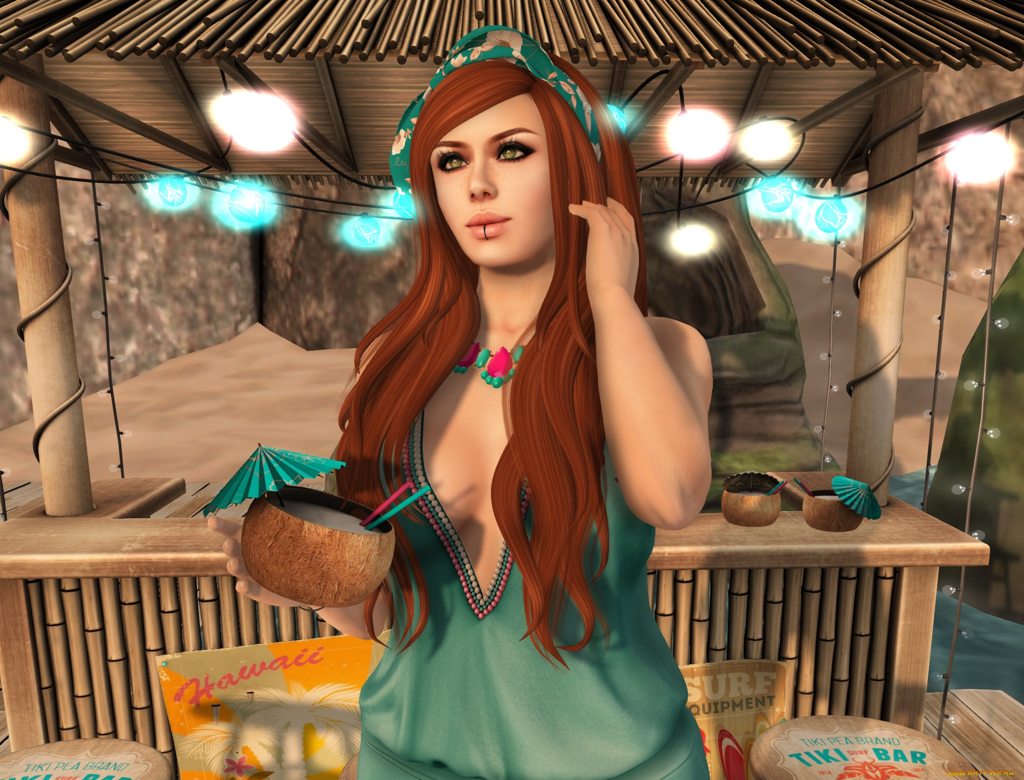 3д, графика, люди, , people, фон, взгляд, девушка, рыжая