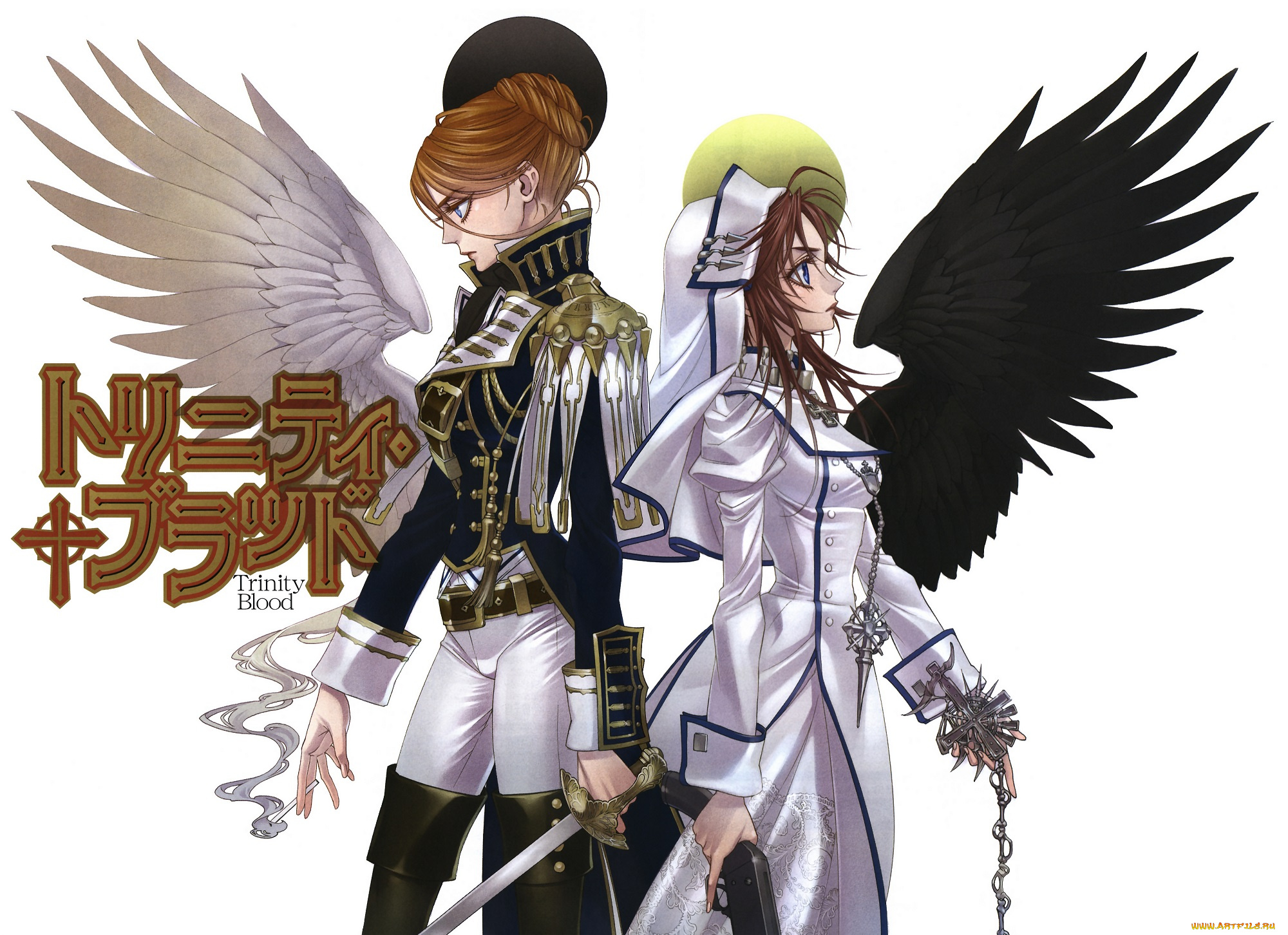 аниме, trinity, blood, девушки