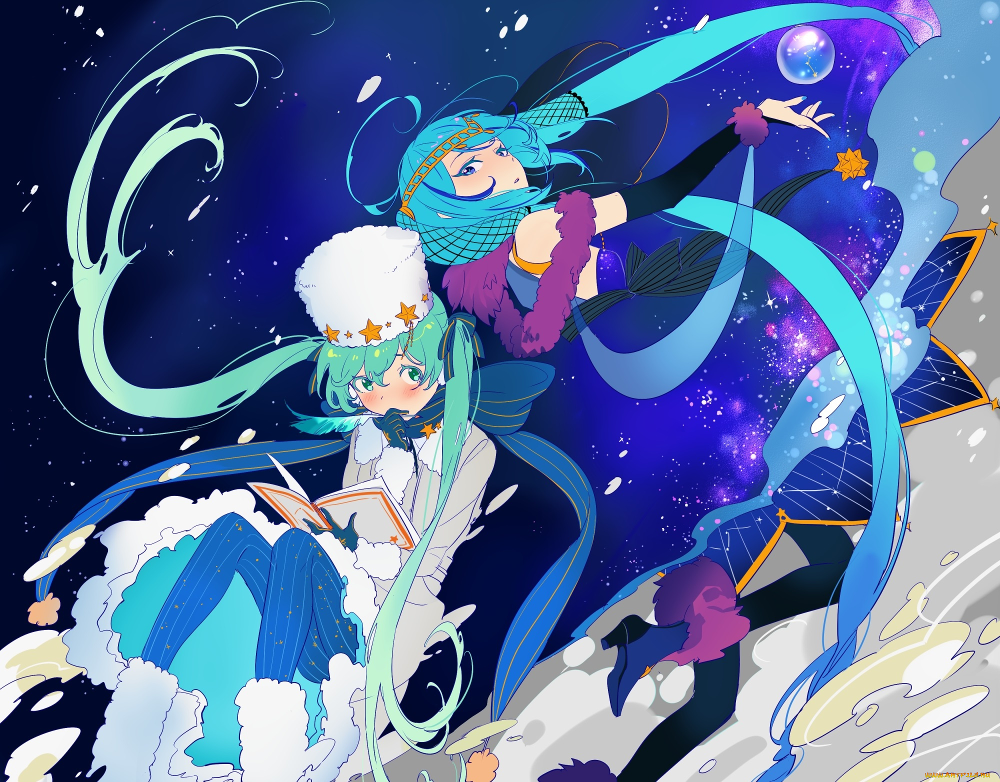 аниме, vocaloid, девушки