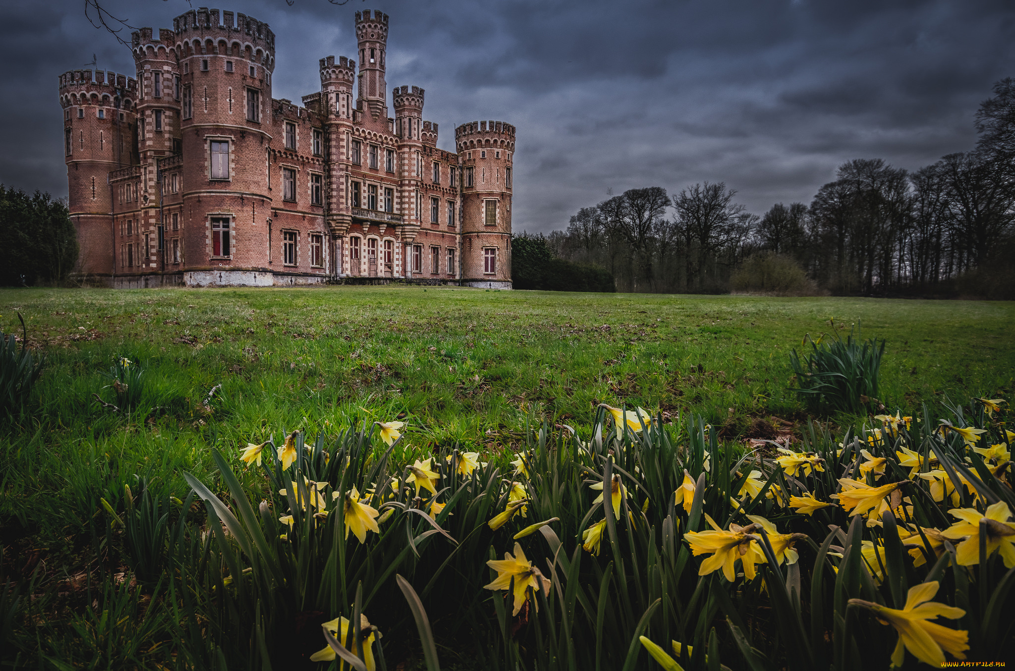 города, -, дворцы, , замки, , крепости, замок, лужайка