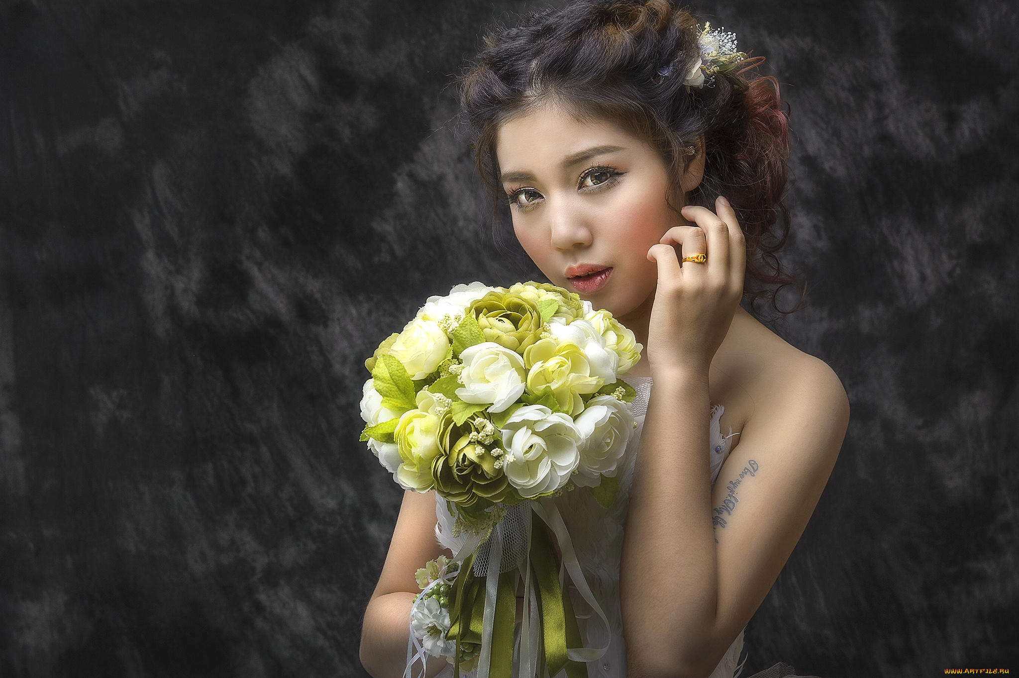 девушки, -unsort, , азиатки, лицо, взгляд