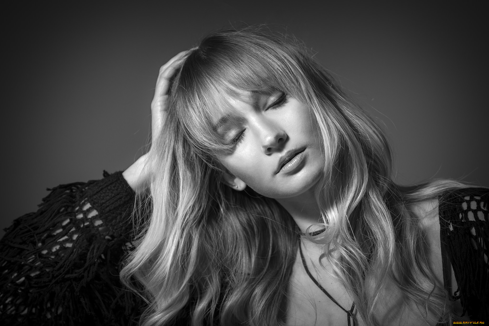 девушки, -unsort, , Черно-белые, обои, лицо, взгляд