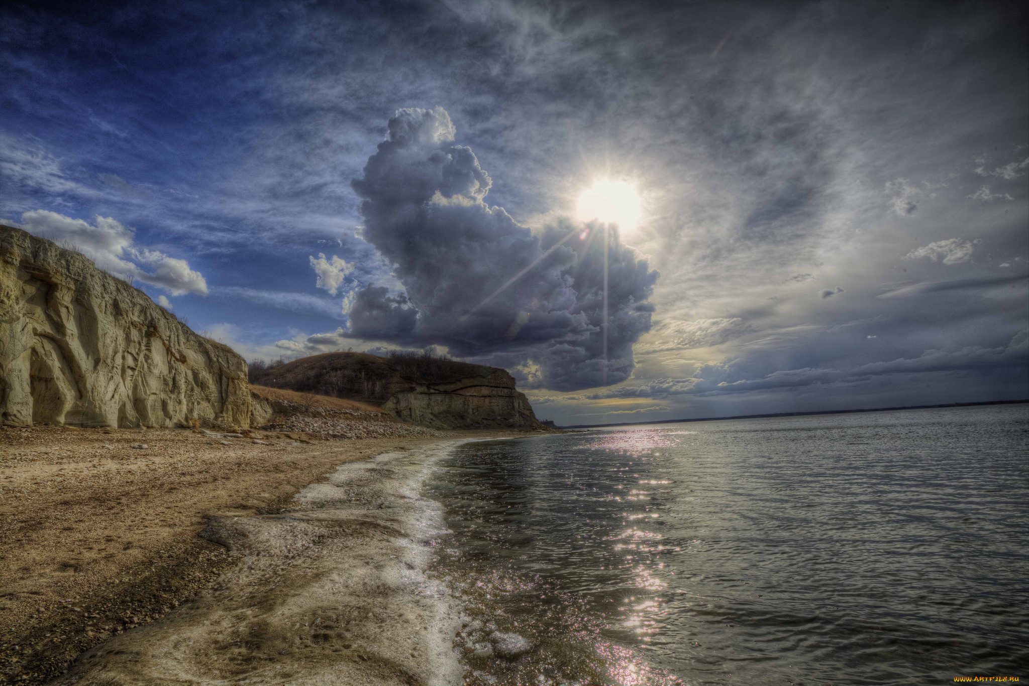 природа, побережье, море, берег