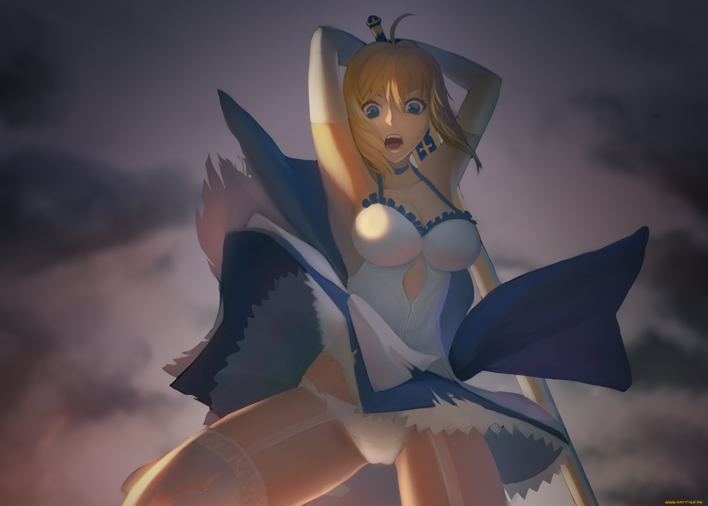 аниме, fate, stay, night, девушка