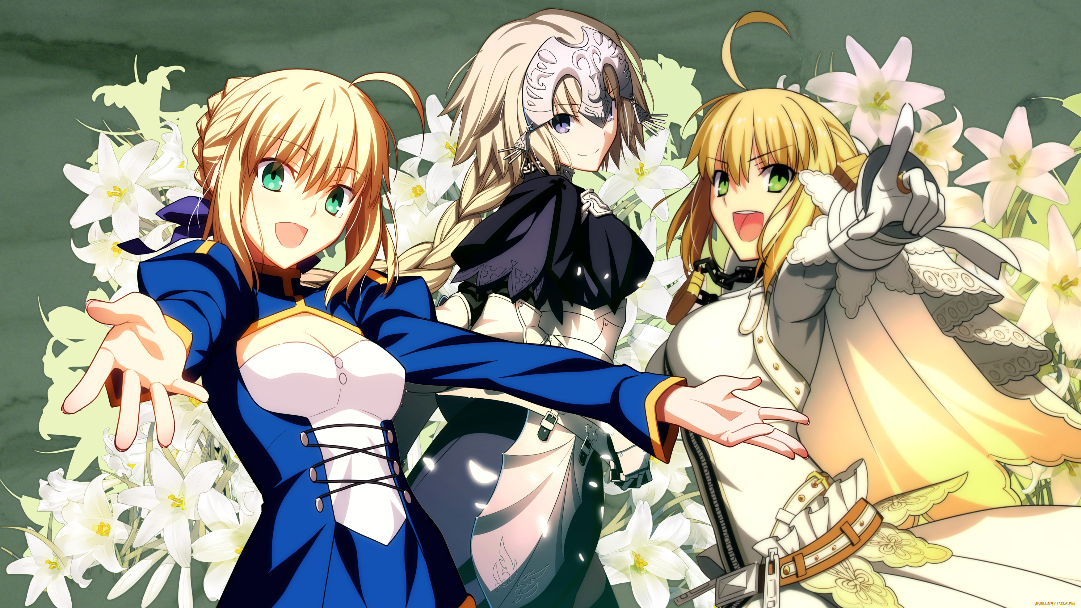 аниме, fate, stay, night, девушки