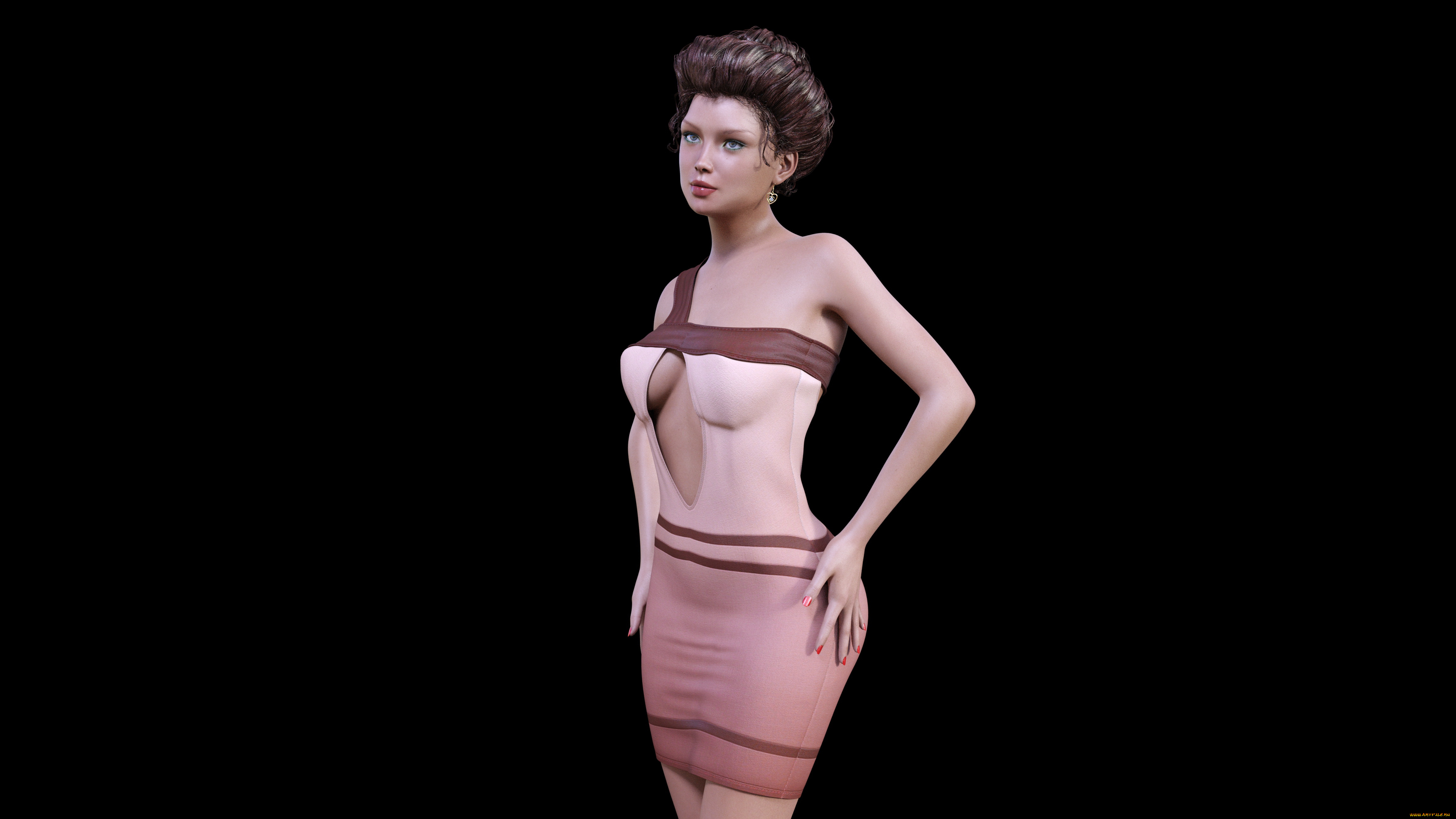 3д, графика, люди, , people, фон, взгляд, девушка