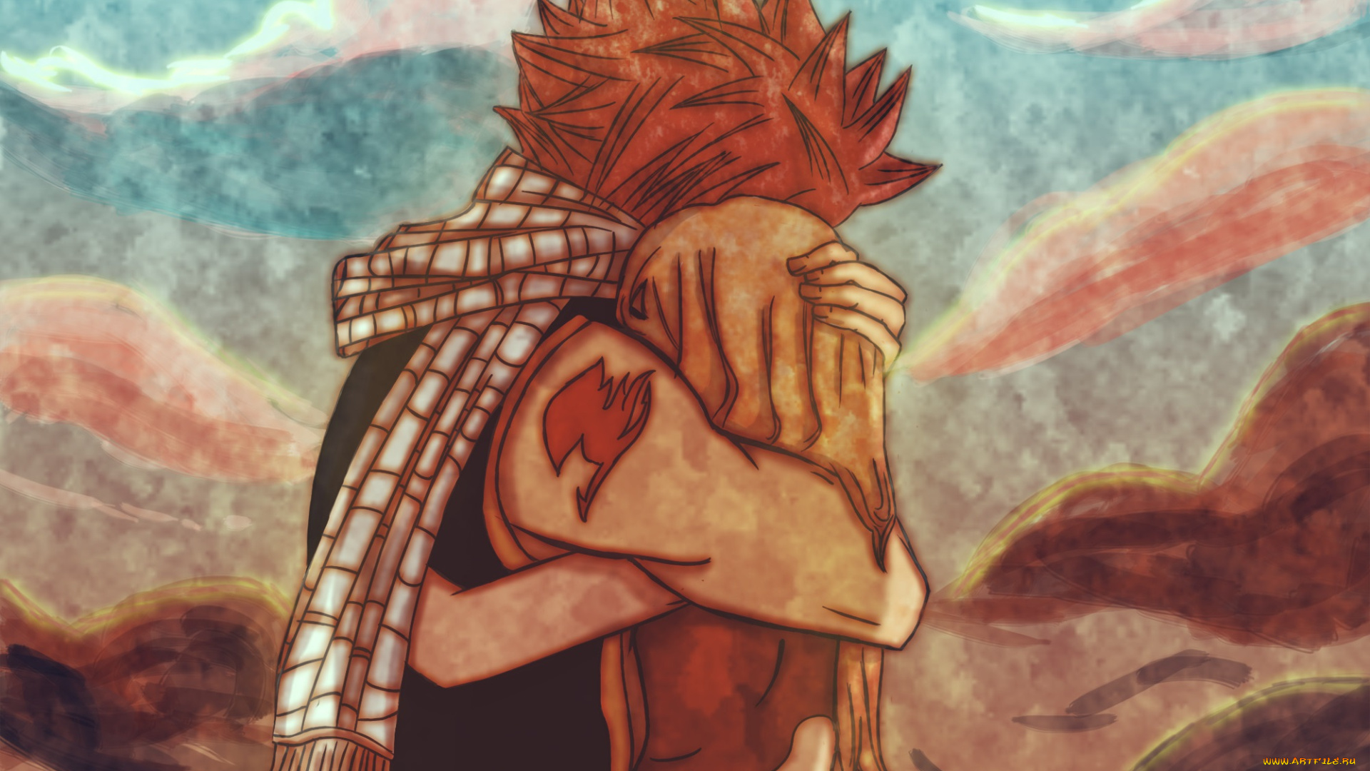 аниме, fairy, tail, нацу, люси