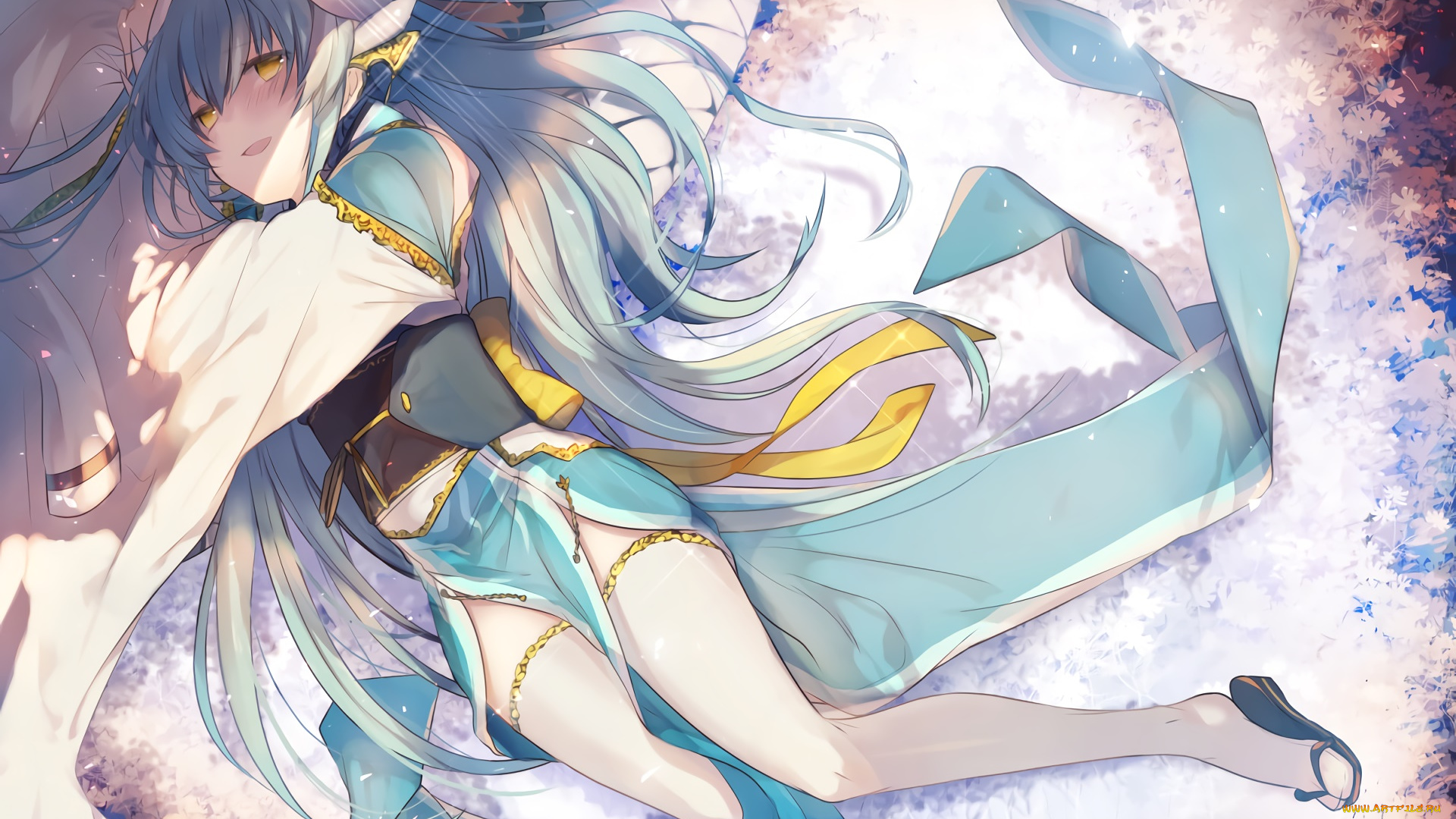 аниме, fate, stay, night, девушка, взгляд, фон