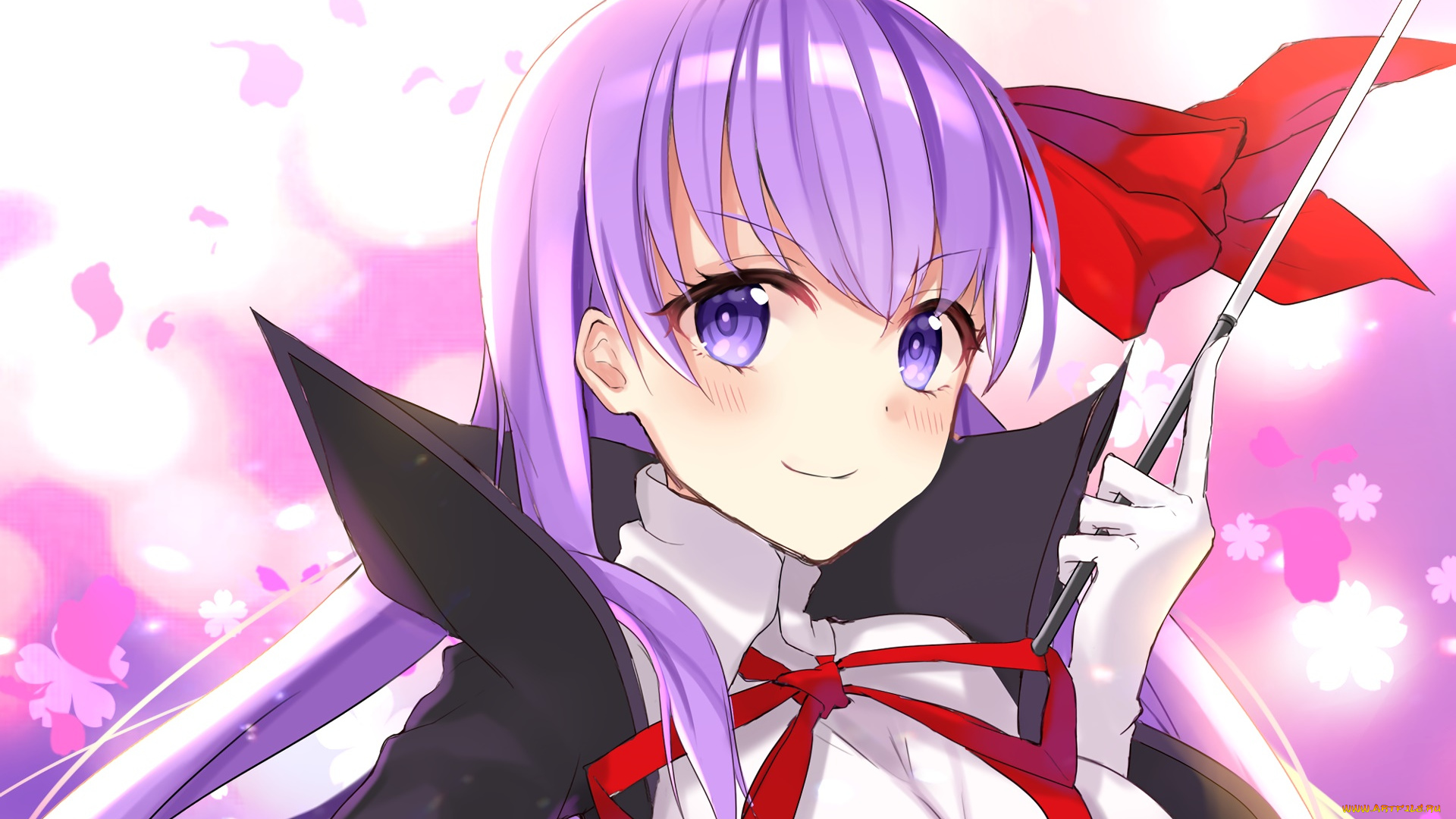 аниме, fate, stay, night, девушка, взгляд, фон