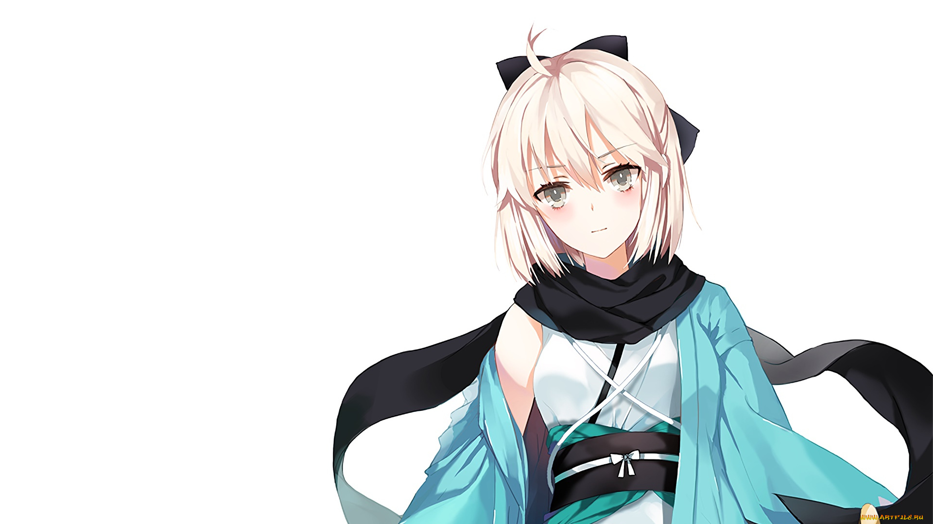 аниме, fate, stay, night, девушка, взгляд, фон