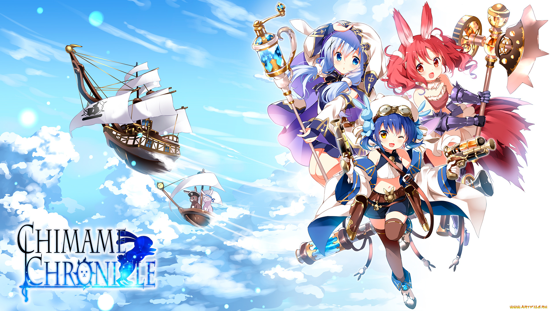 аниме, gochuumon, wa, usagi, desu, ka, фон, взгляд, девушки