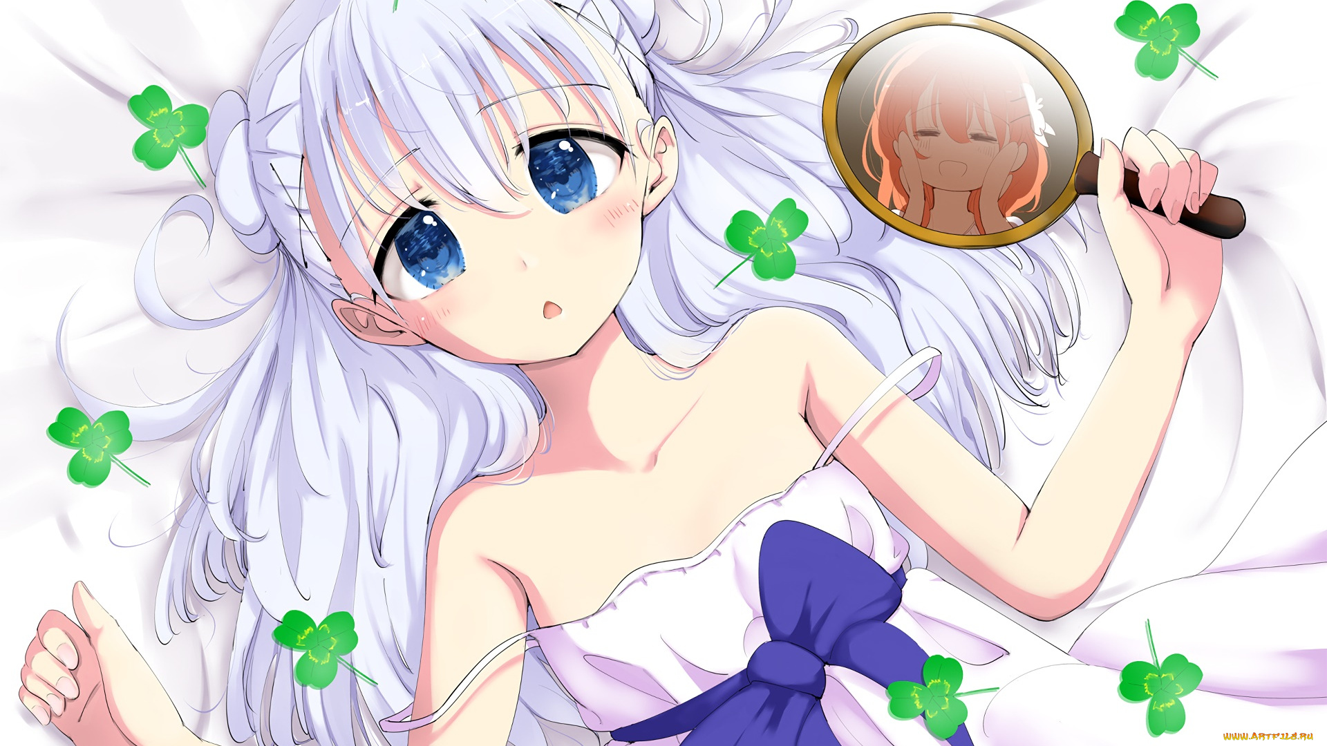 аниме, gochuumon, wa, usagi, desu, ka, фон, взгляд, девушка