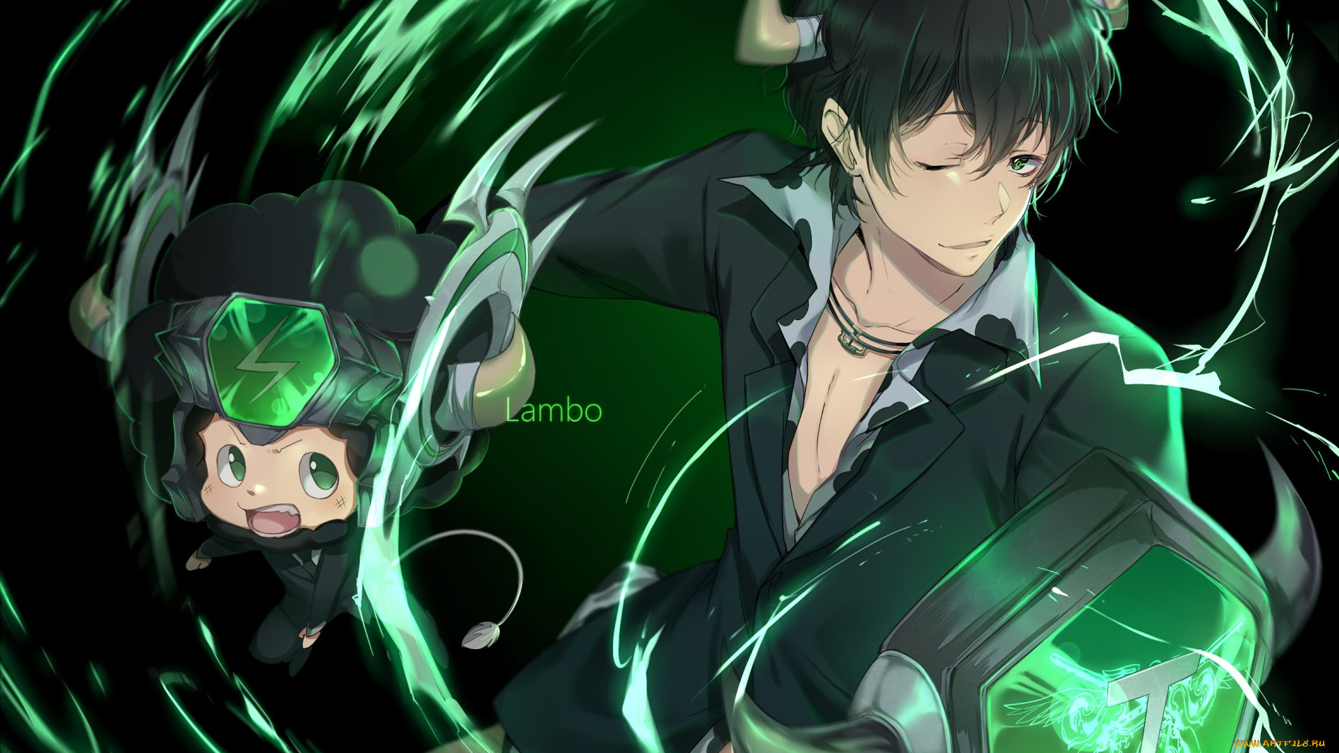 аниме, katekyo, hitman, reborn, lambo