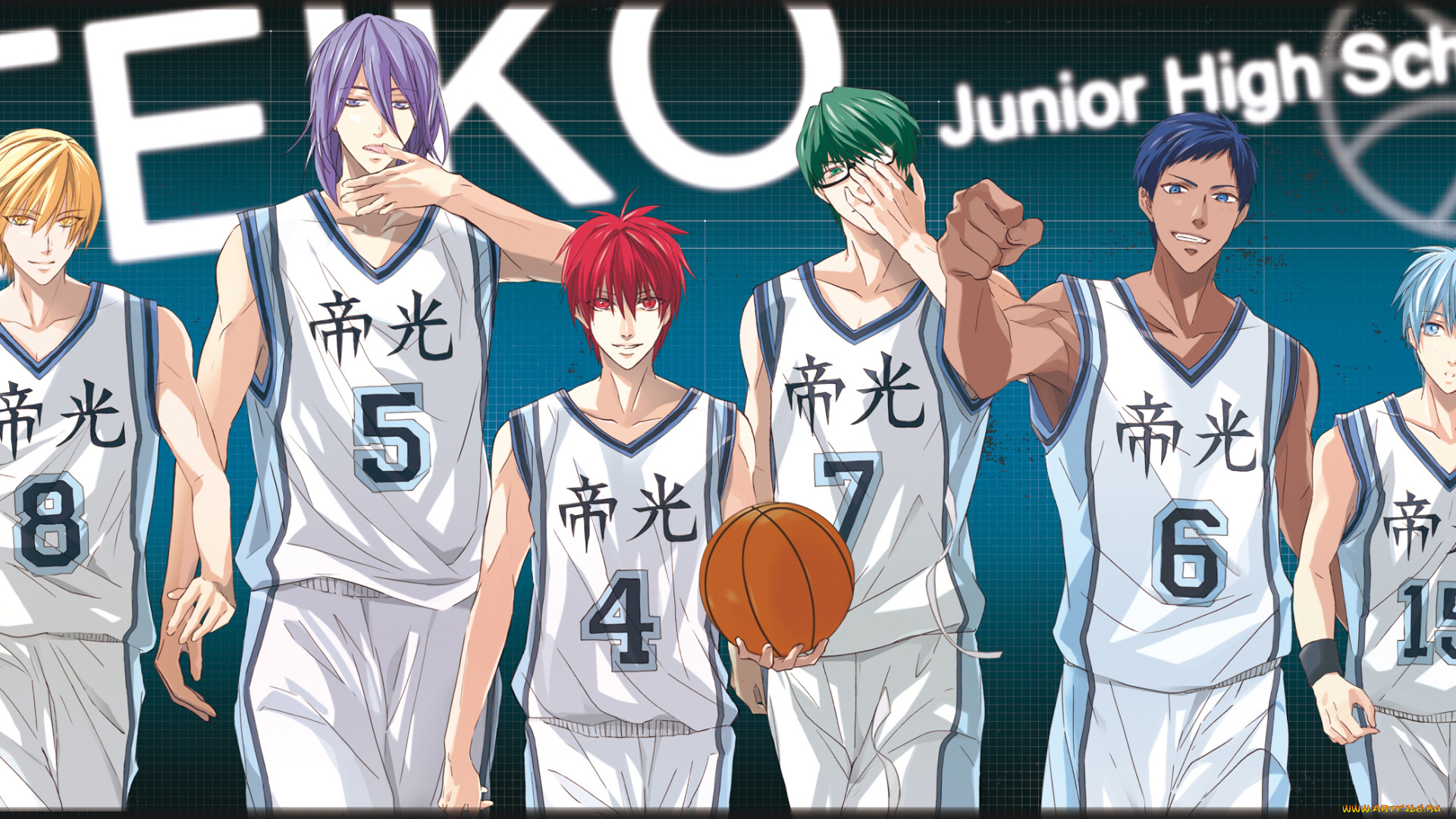 аниме, kuroko, no, baske, баскетбол
