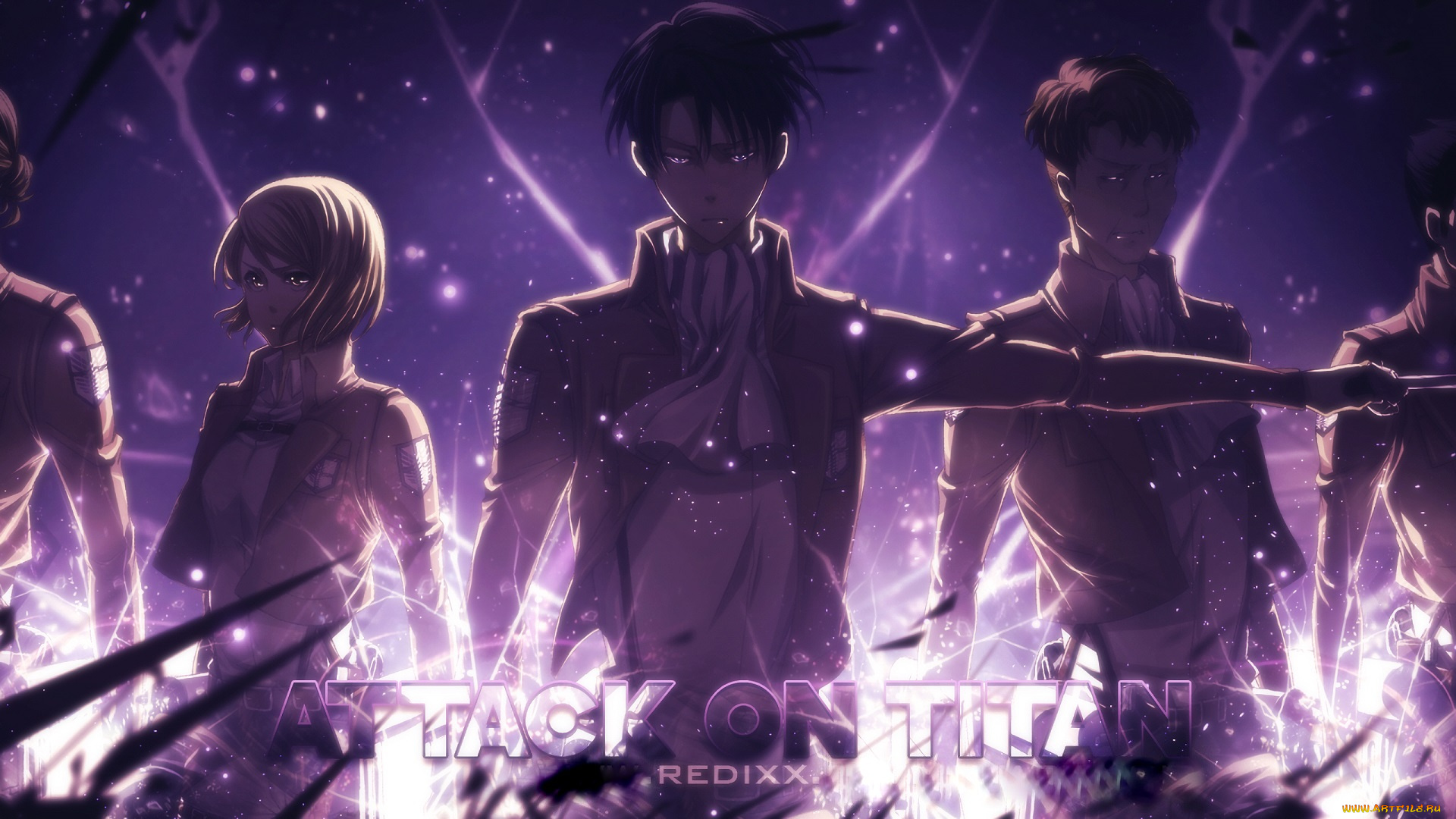 аниме, shingeki, no, kyojin, атака, титанов