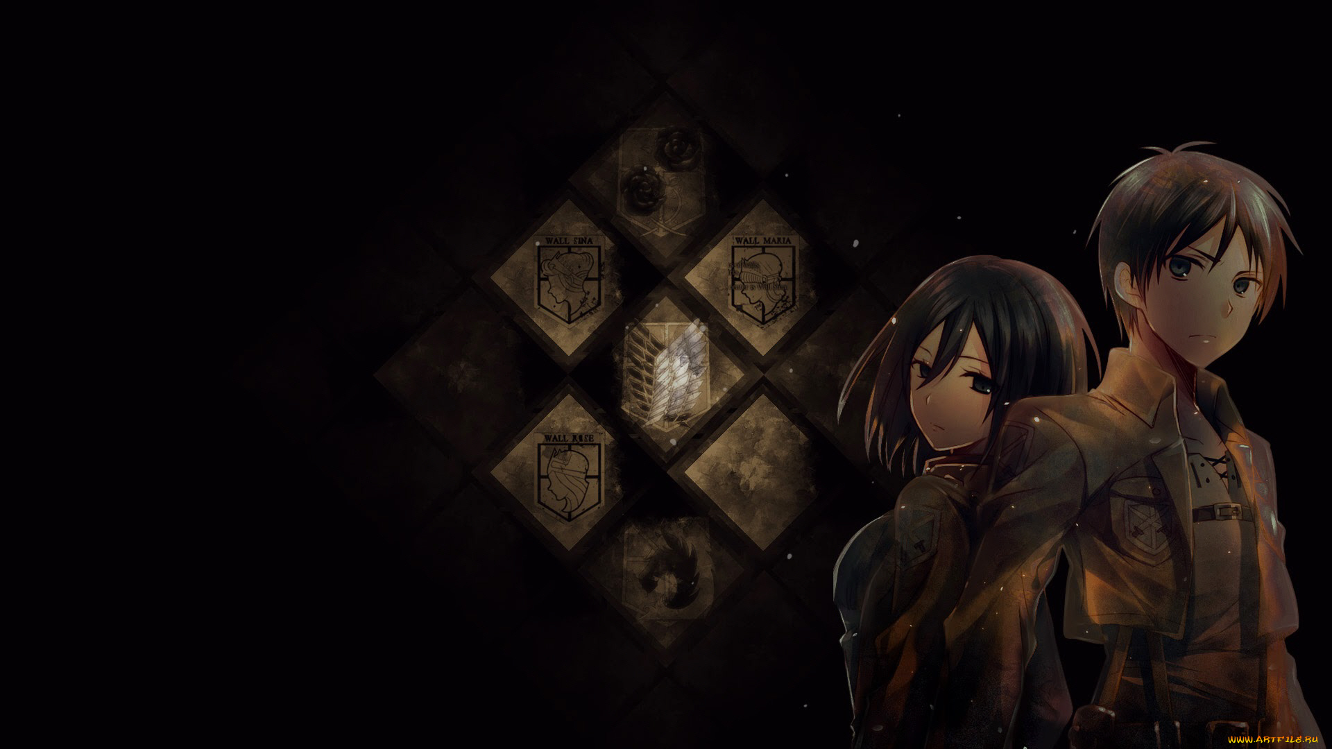 аниме, shingeki, no, kyojin, атака, титанов