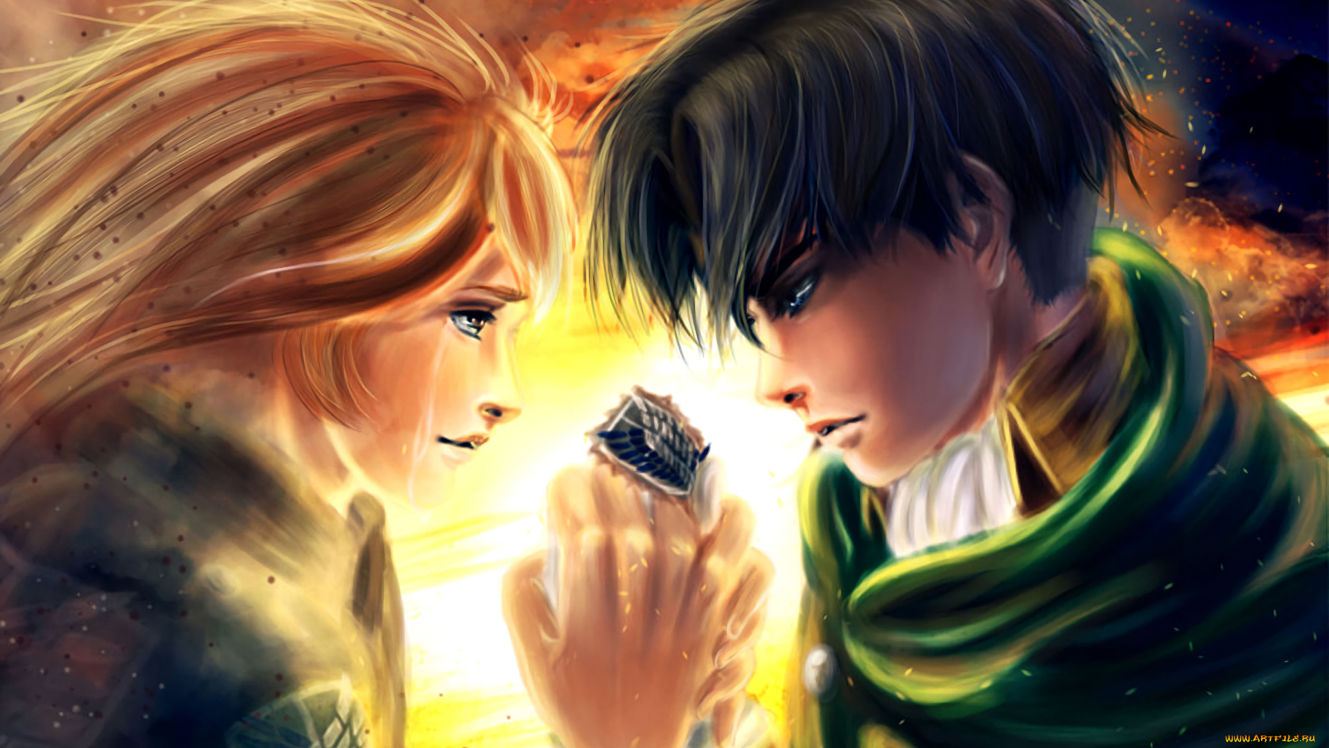 аниме, shingeki, no, kyojin, атака, титанов