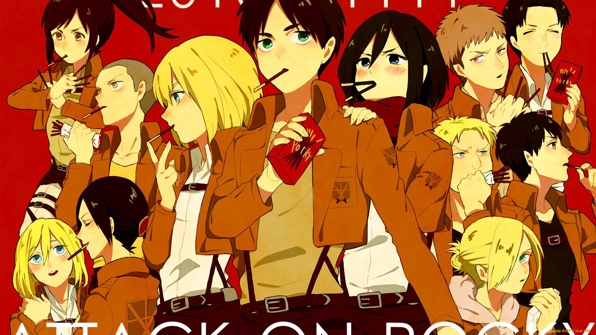 аниме, shingeki, no, kyojin, атака, титанов