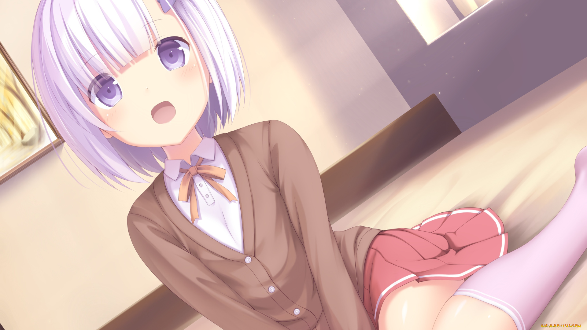 аниме, unknown, , другое, девушка, взгляд, фон