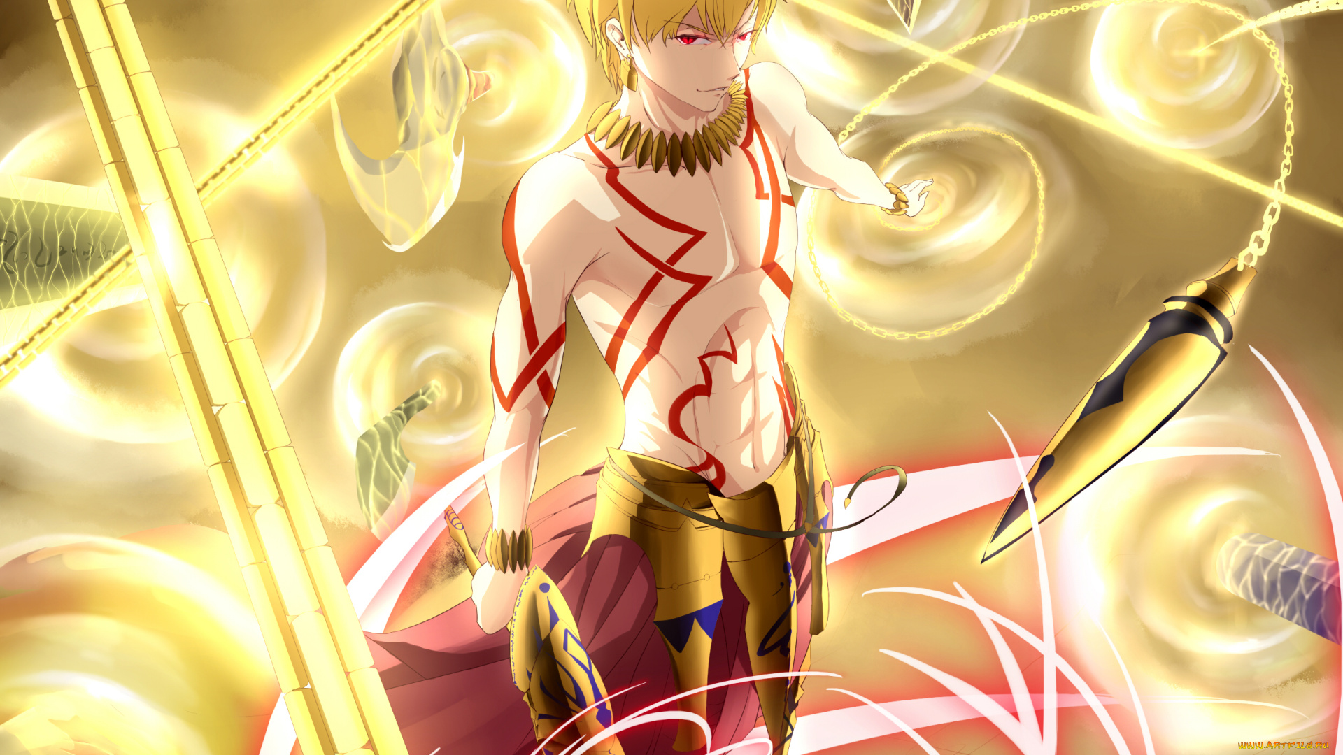 fate, stay, night, аниме, zero, парень, взгляд, фон