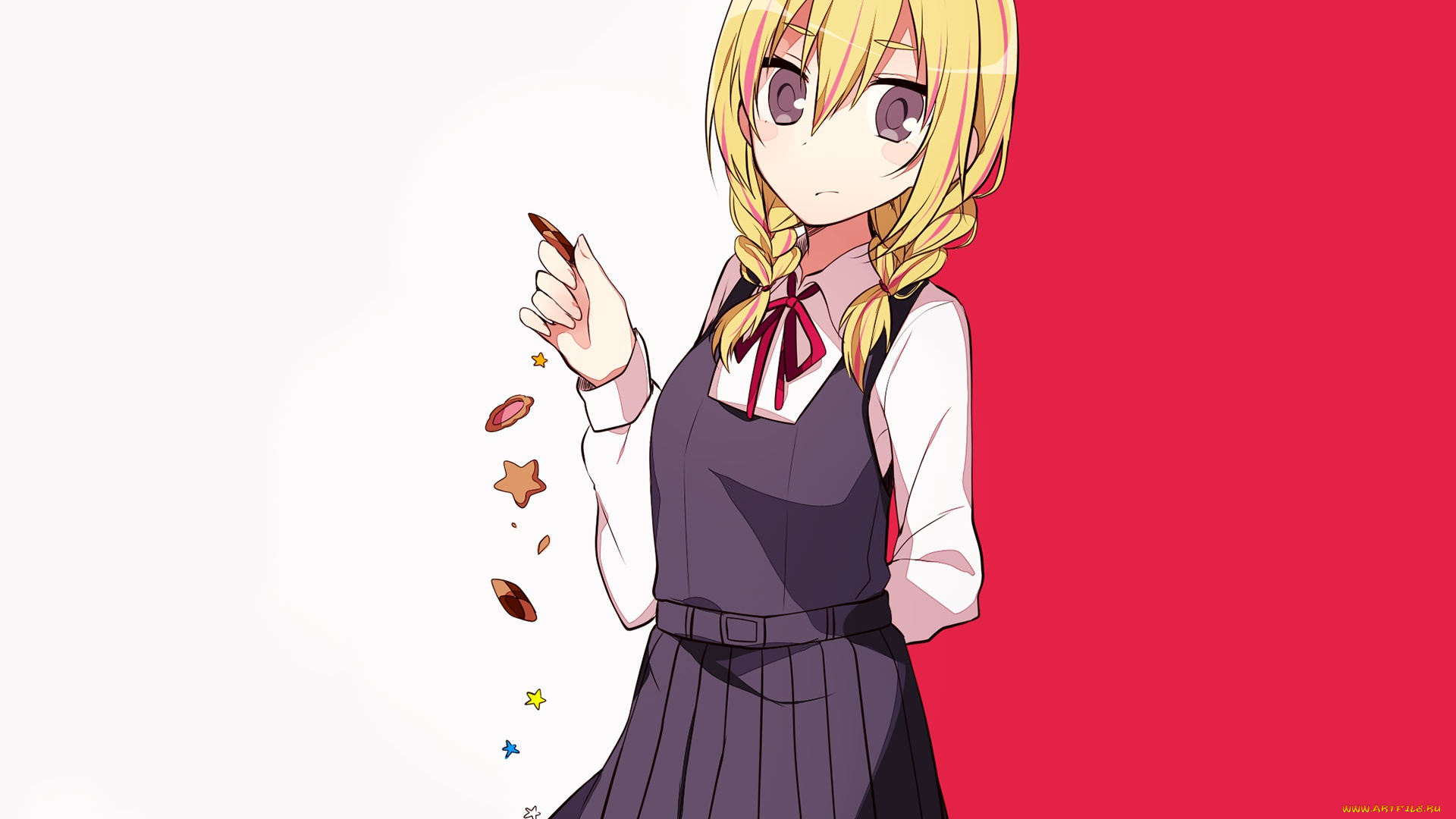 flip, flappers, аниме, девушка, взгляд, фон