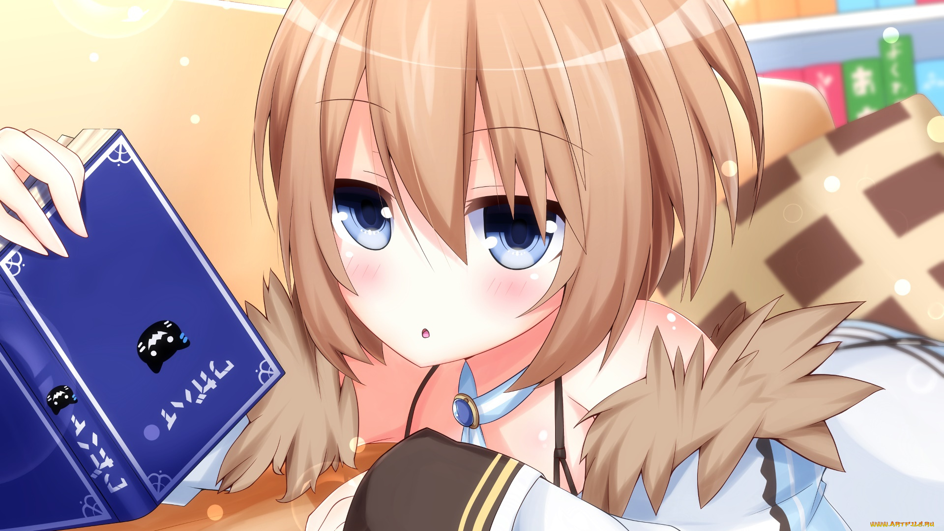 hyperdimension, neptunia, аниме, девушка, взгляд, фон