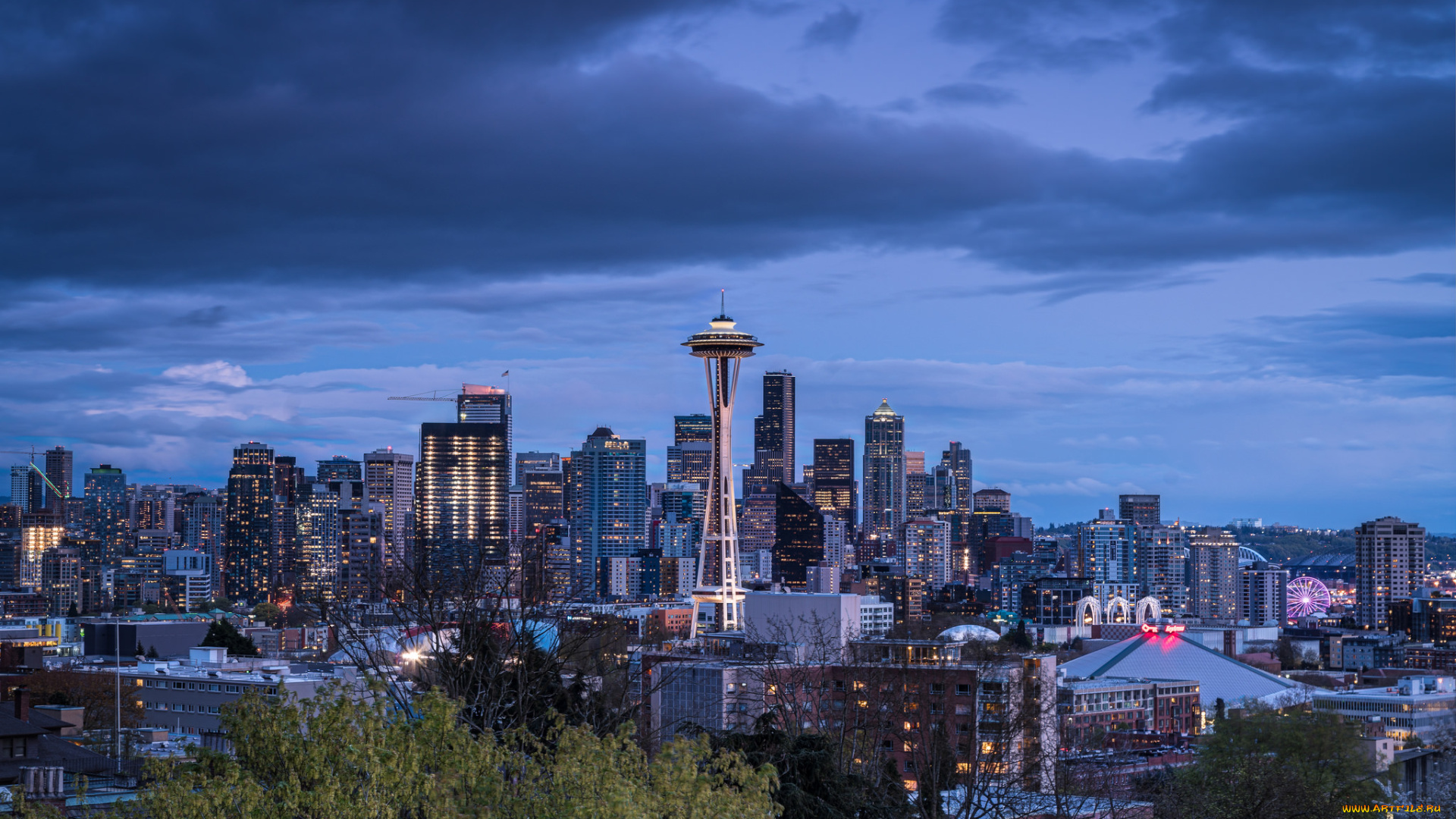 seattle, , wa, города, сиэтл, , сша, небоскребы, панорама