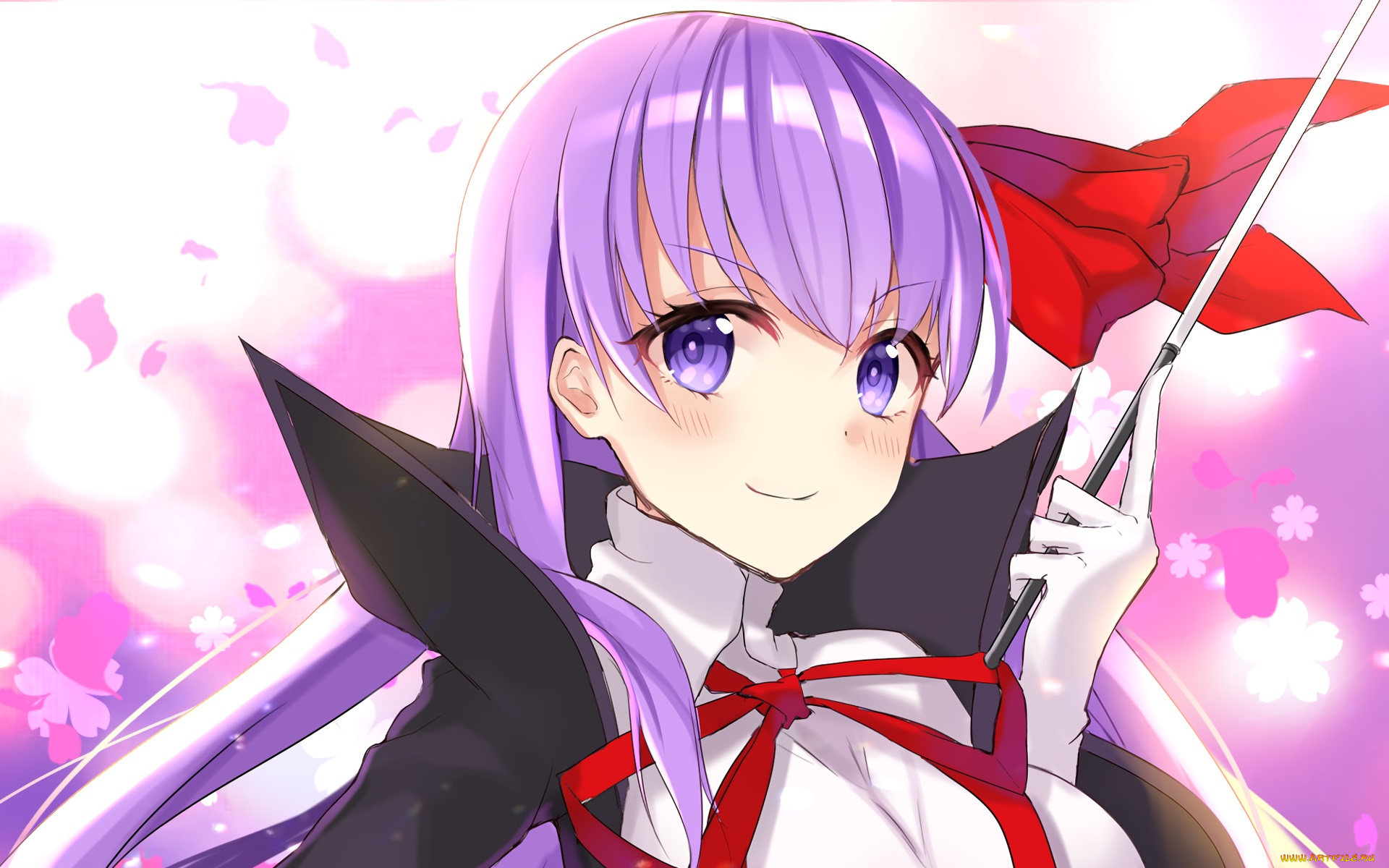 аниме, fate, stay, night, девушка, взгляд, фон