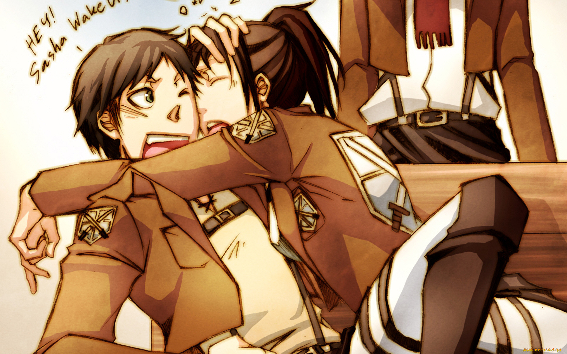 аниме, shingeki, no, kyojin, атака, титанов