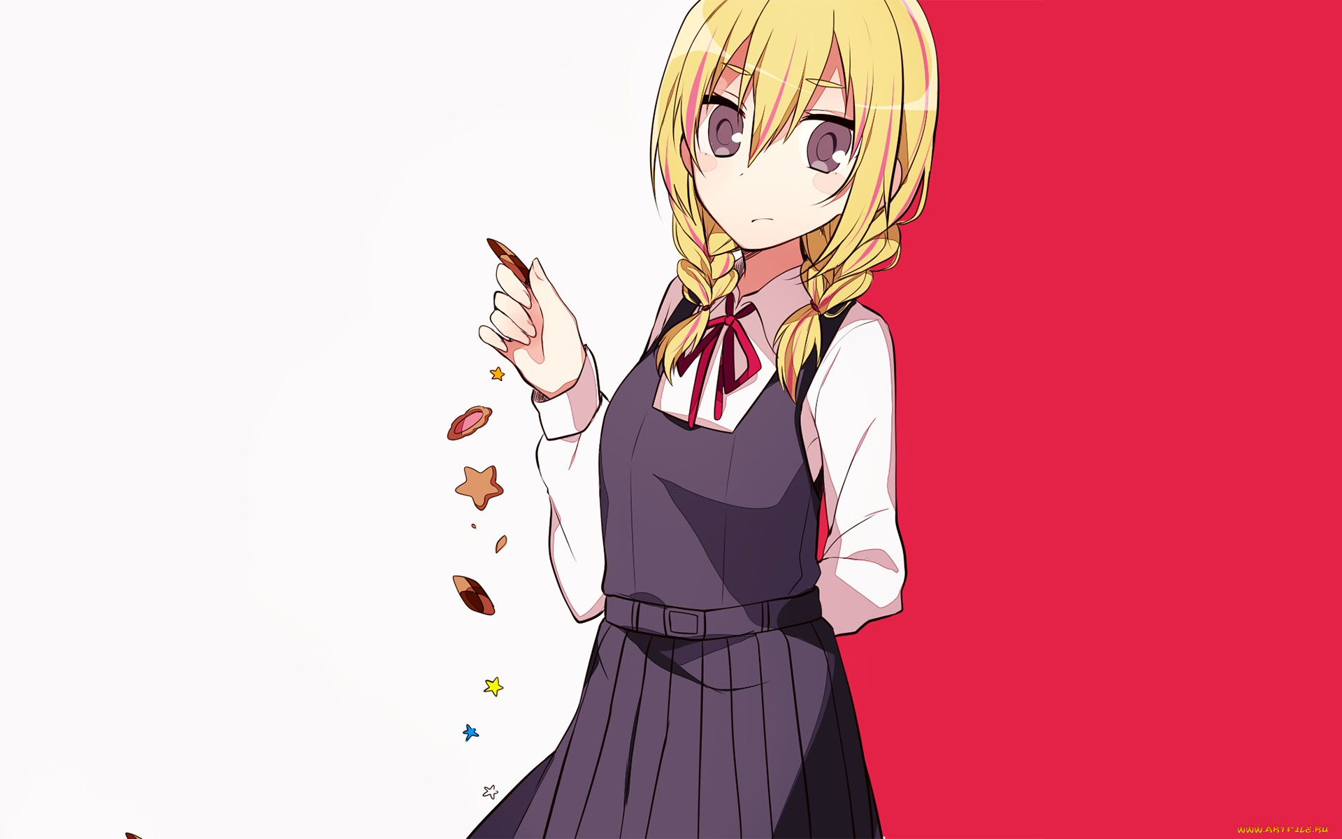 flip, flappers, аниме, девушка, взгляд, фон