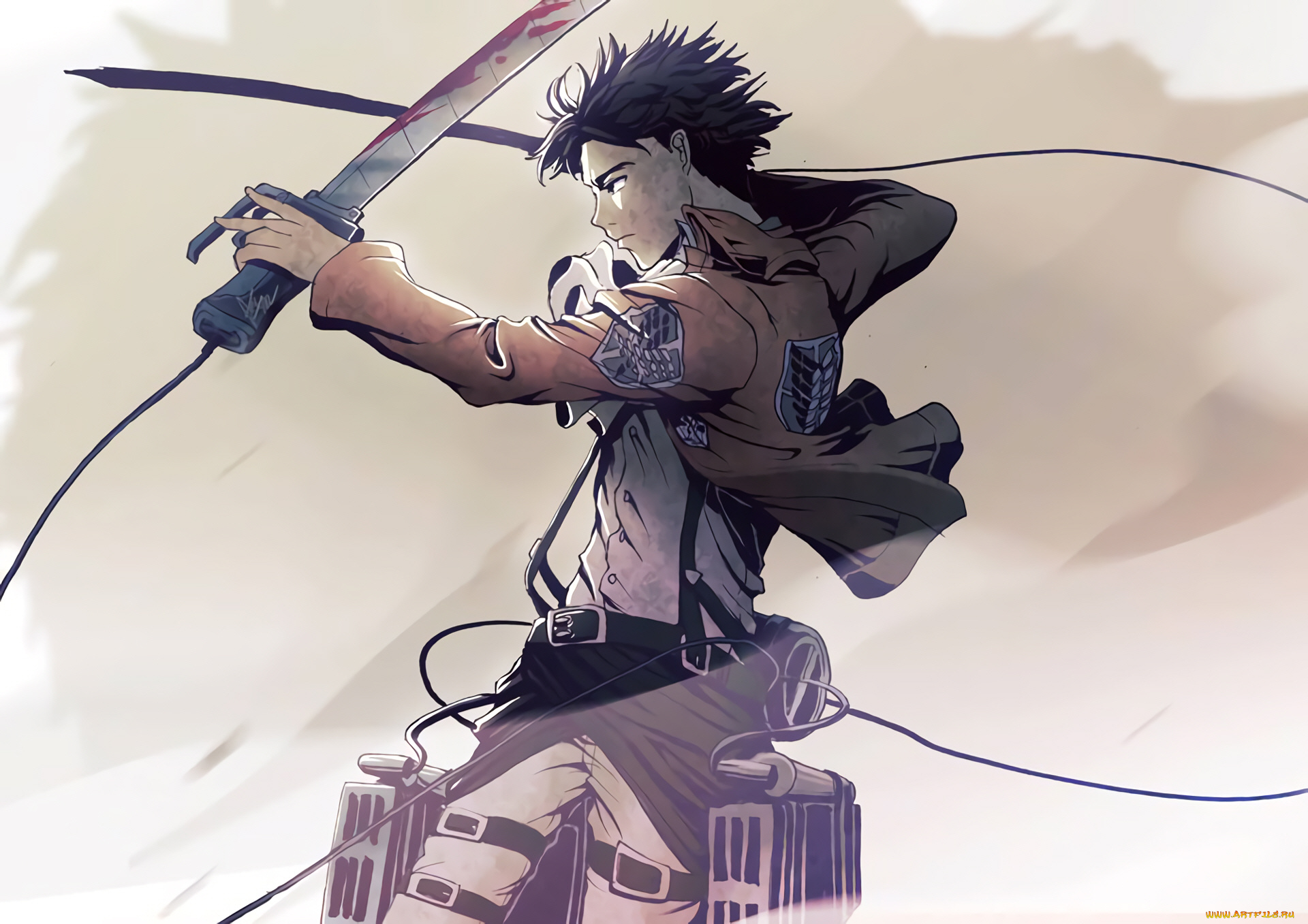 аниме, shingeki, no, kyojin, атака, титанов