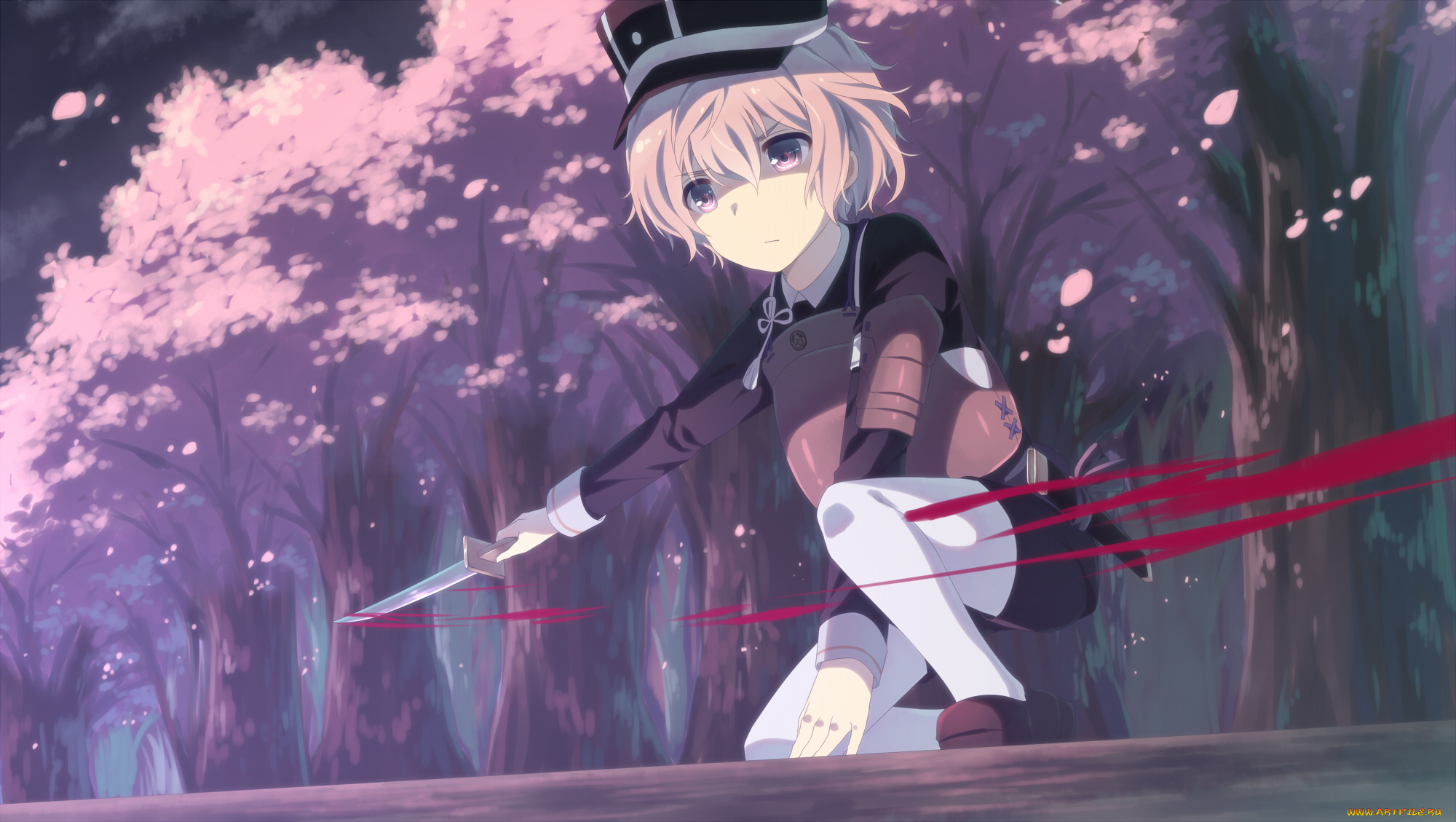 аниме, touhou, девушка, взгляд, фон