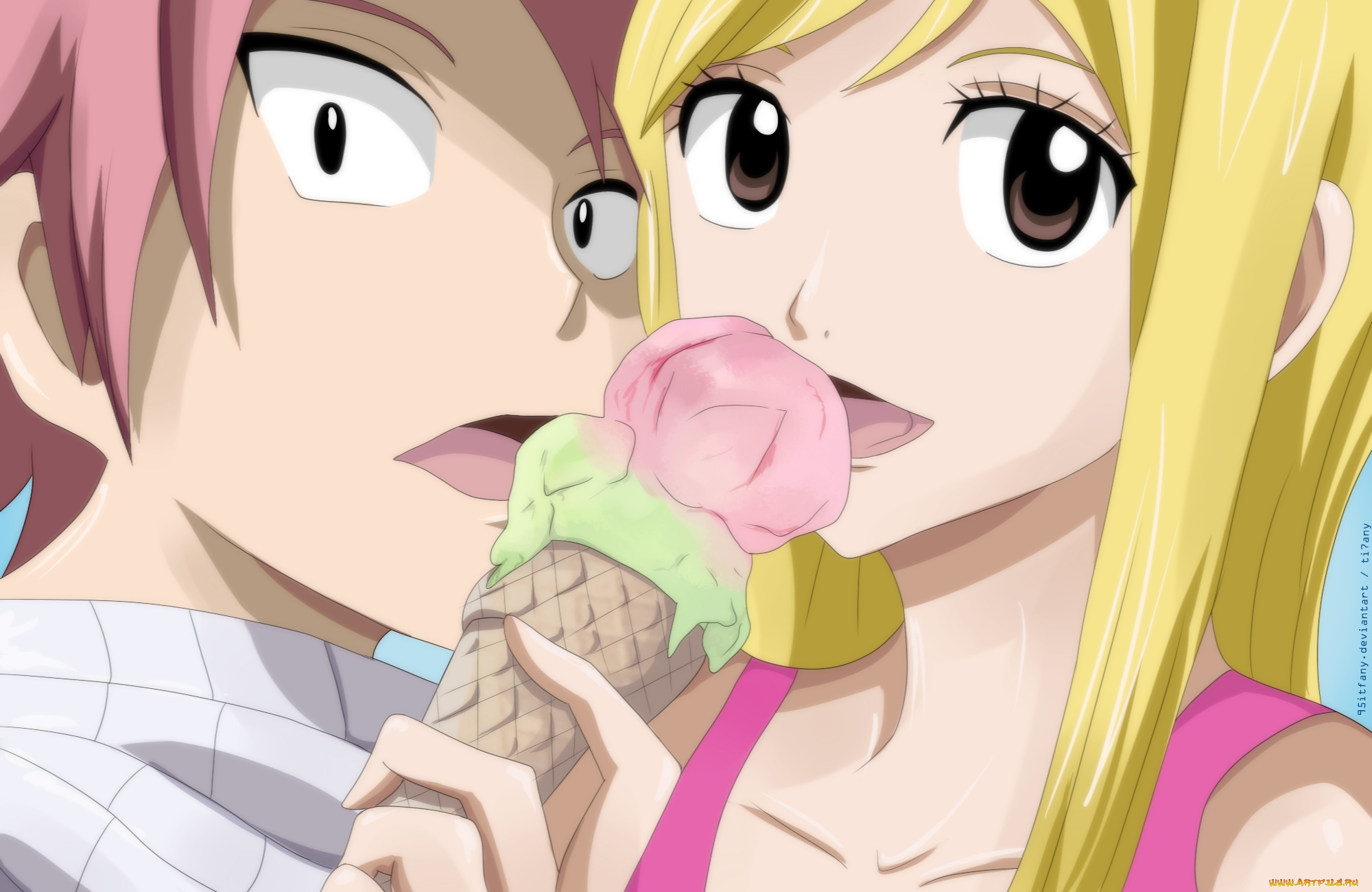 аниме, fairy, tail, люси, нацу