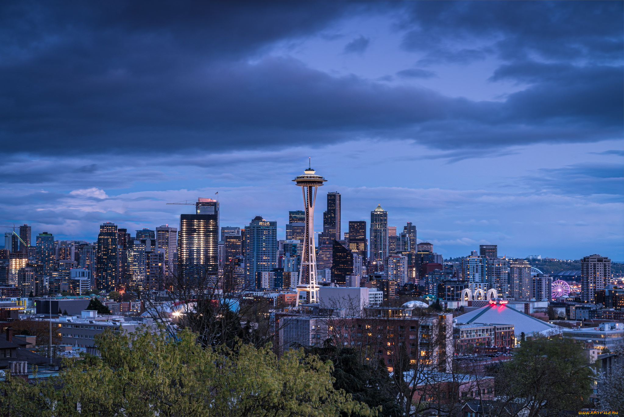 seattle, , wa, города, сиэтл, , сша, небоскребы, панорама