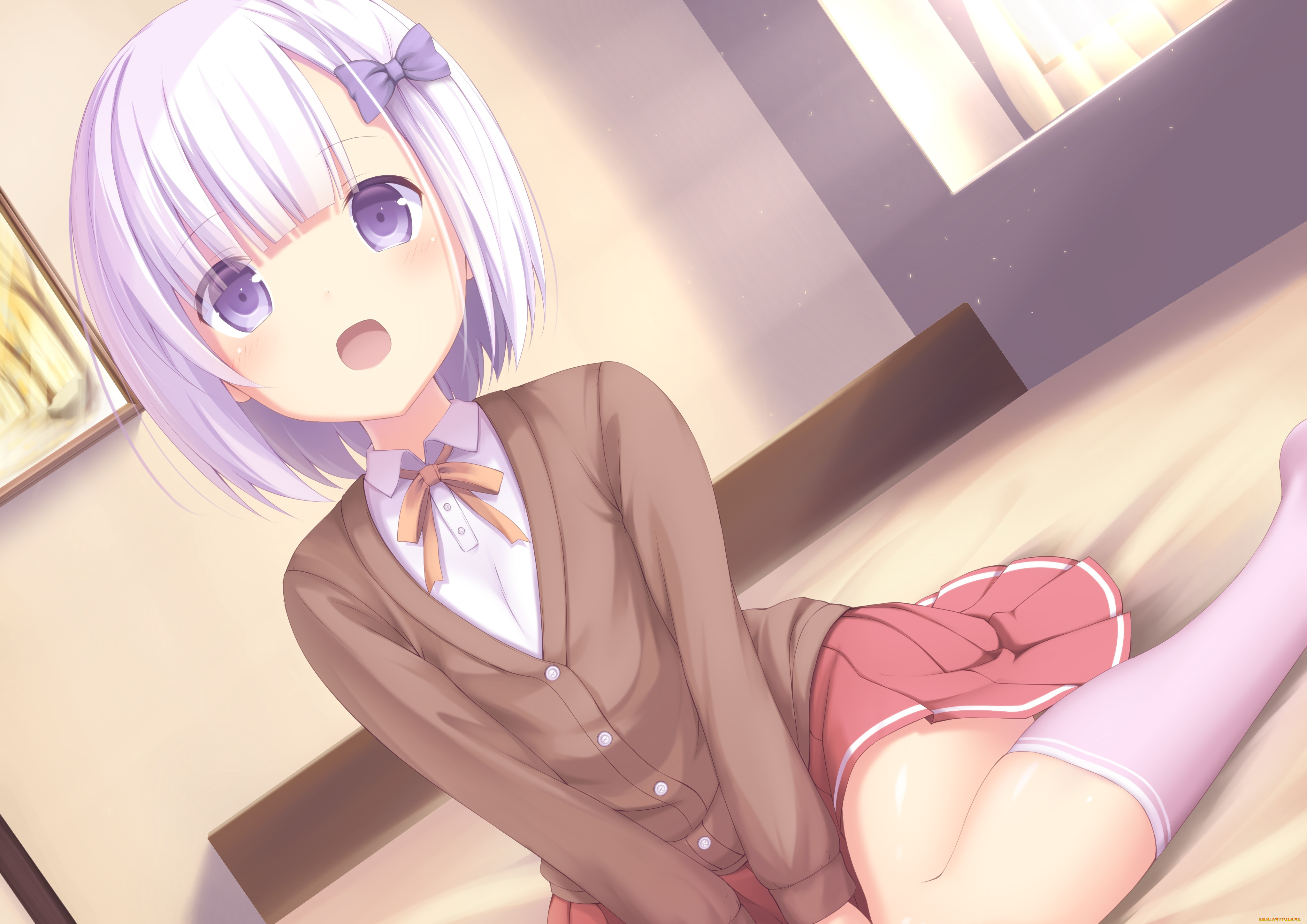 аниме, unknown, , другое, девушка, взгляд, фон