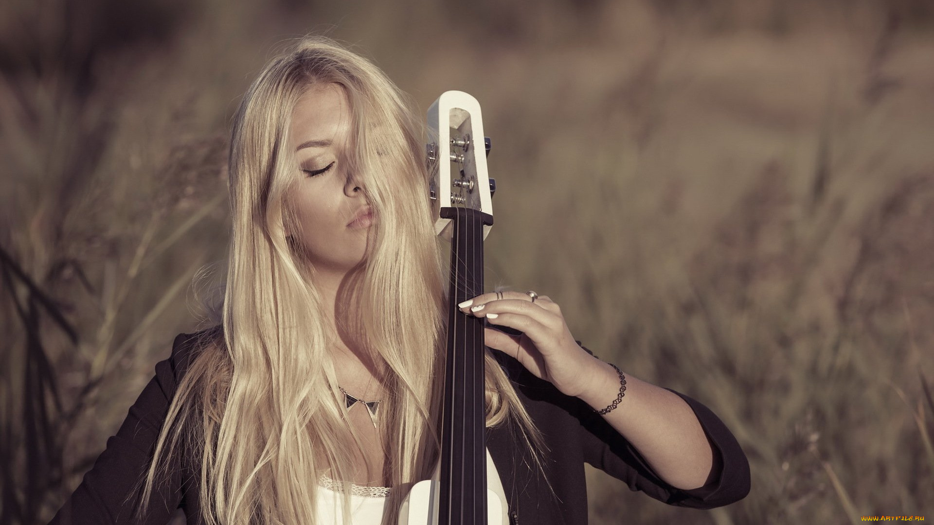 музыка, -другое, инструмент, девушка