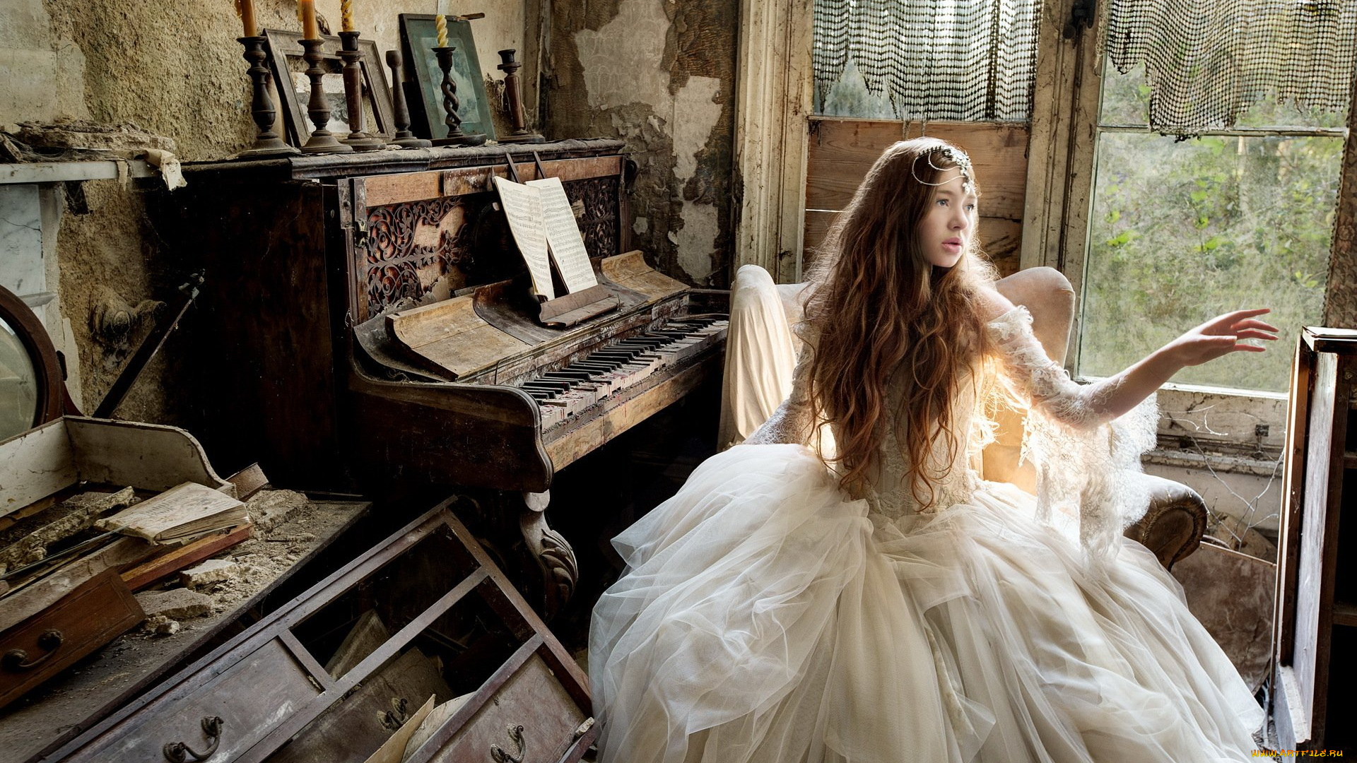 музыка, -другое, пианино, девушка